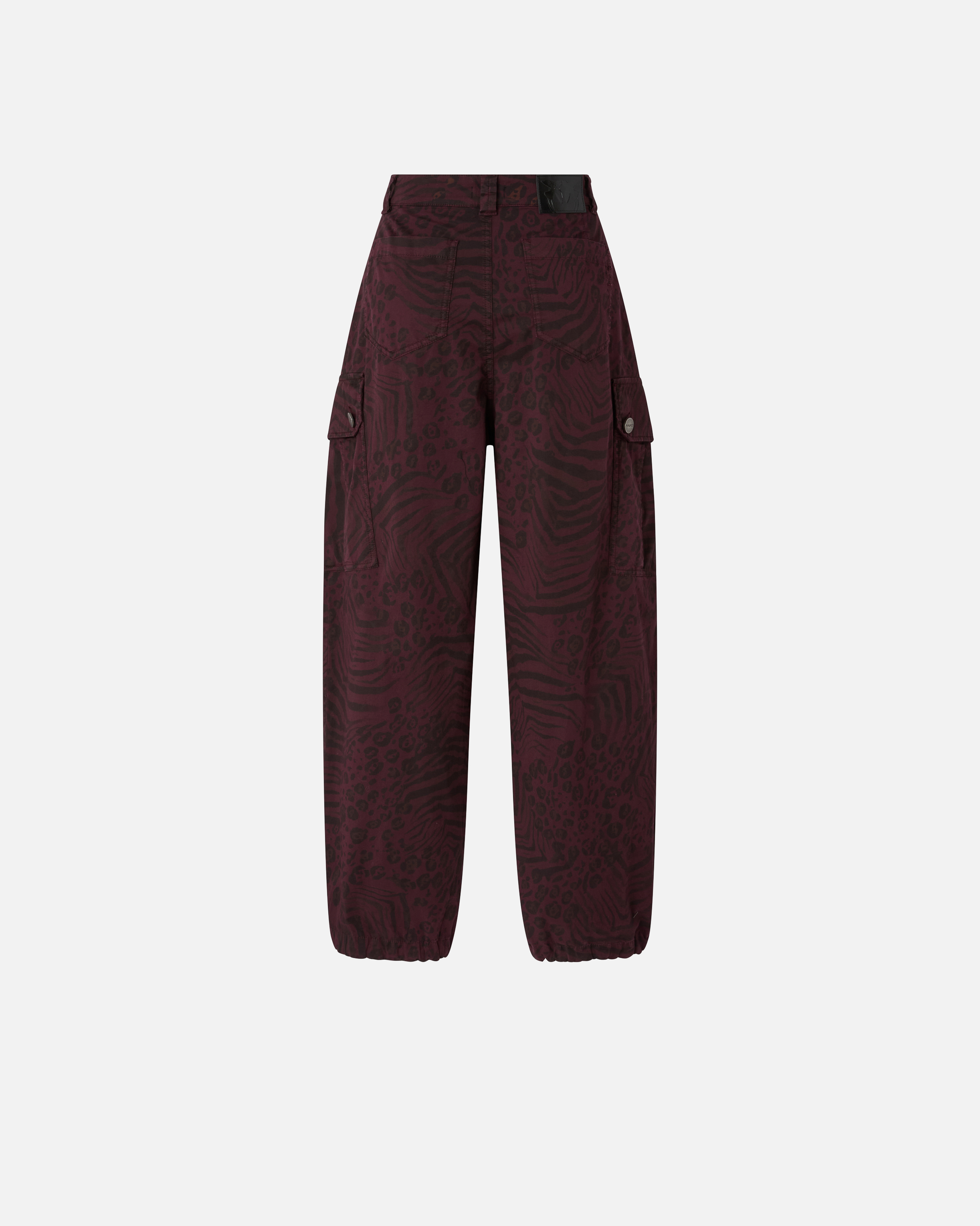 Pantalon boule à motif animalier PINKO Rouge