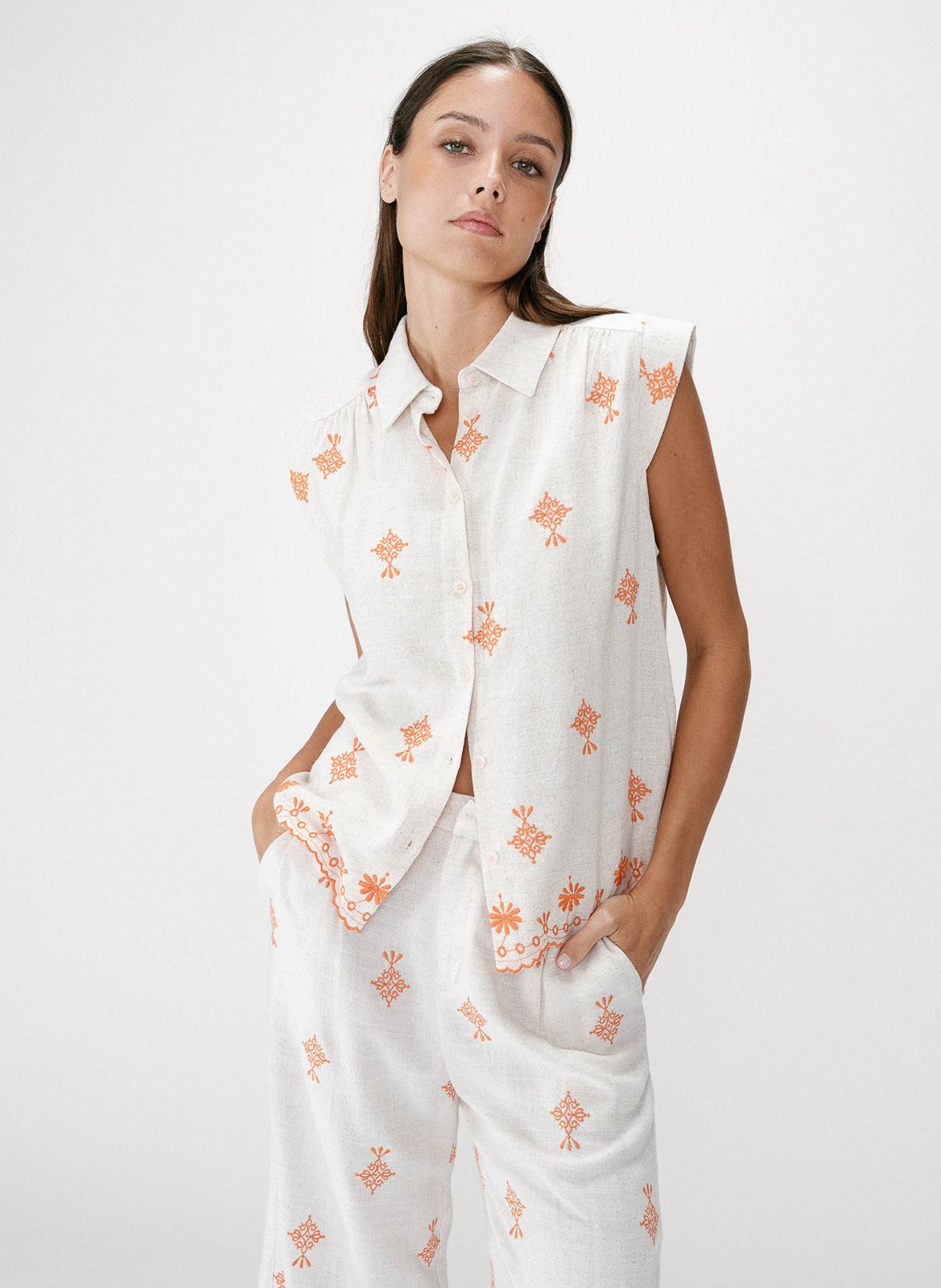 Blouse col classique  GRACE ET MILA Orange