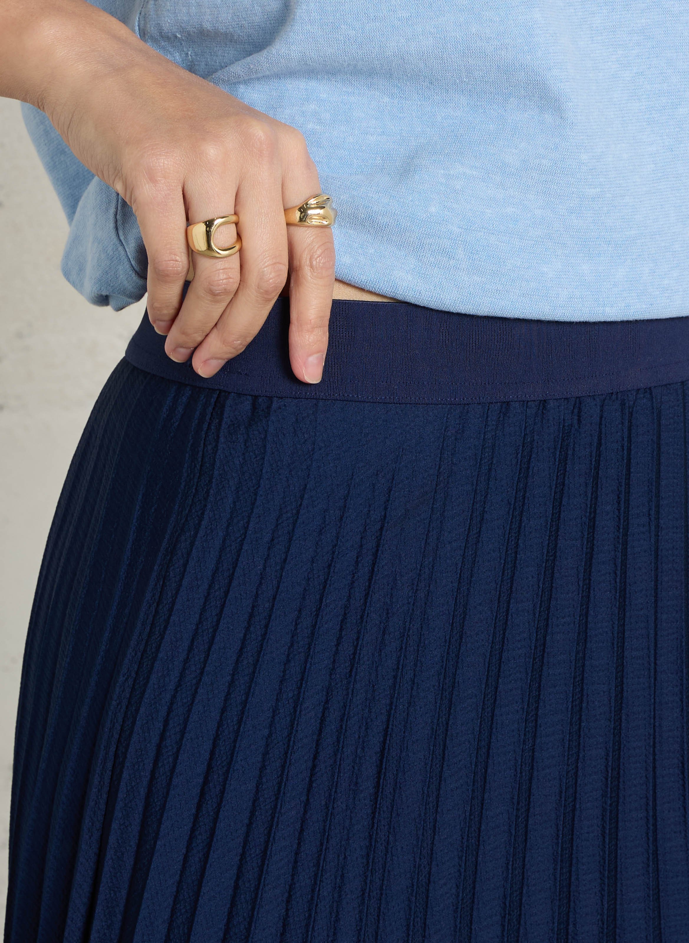 Jupe midi plissée MAISON 123 Bleu