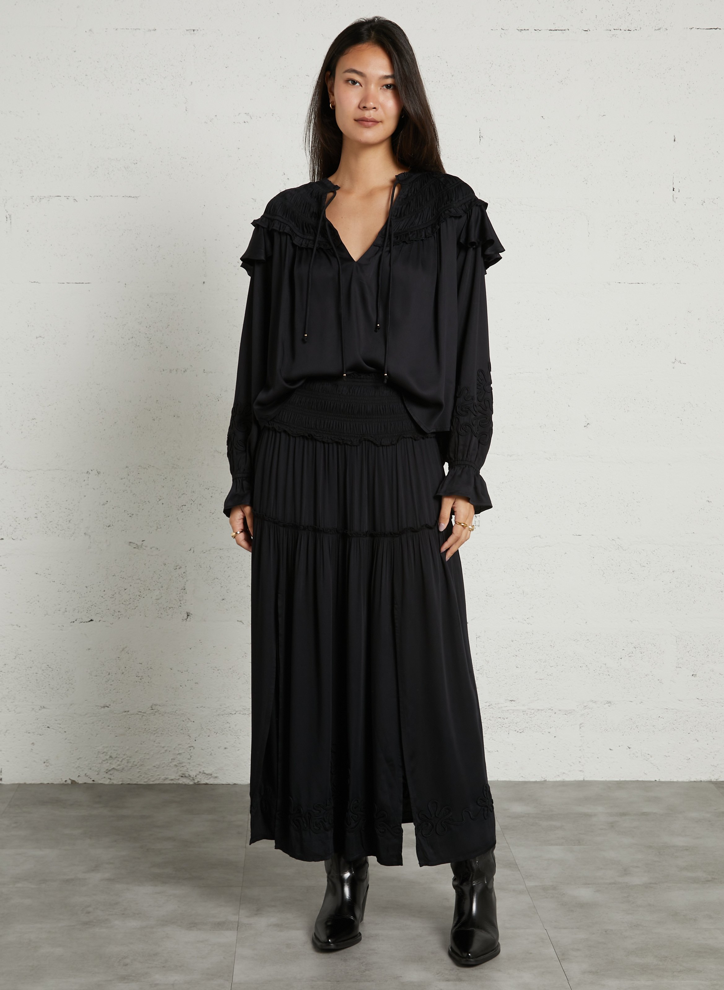 Solid long skirt LOUISE MISHA Black
