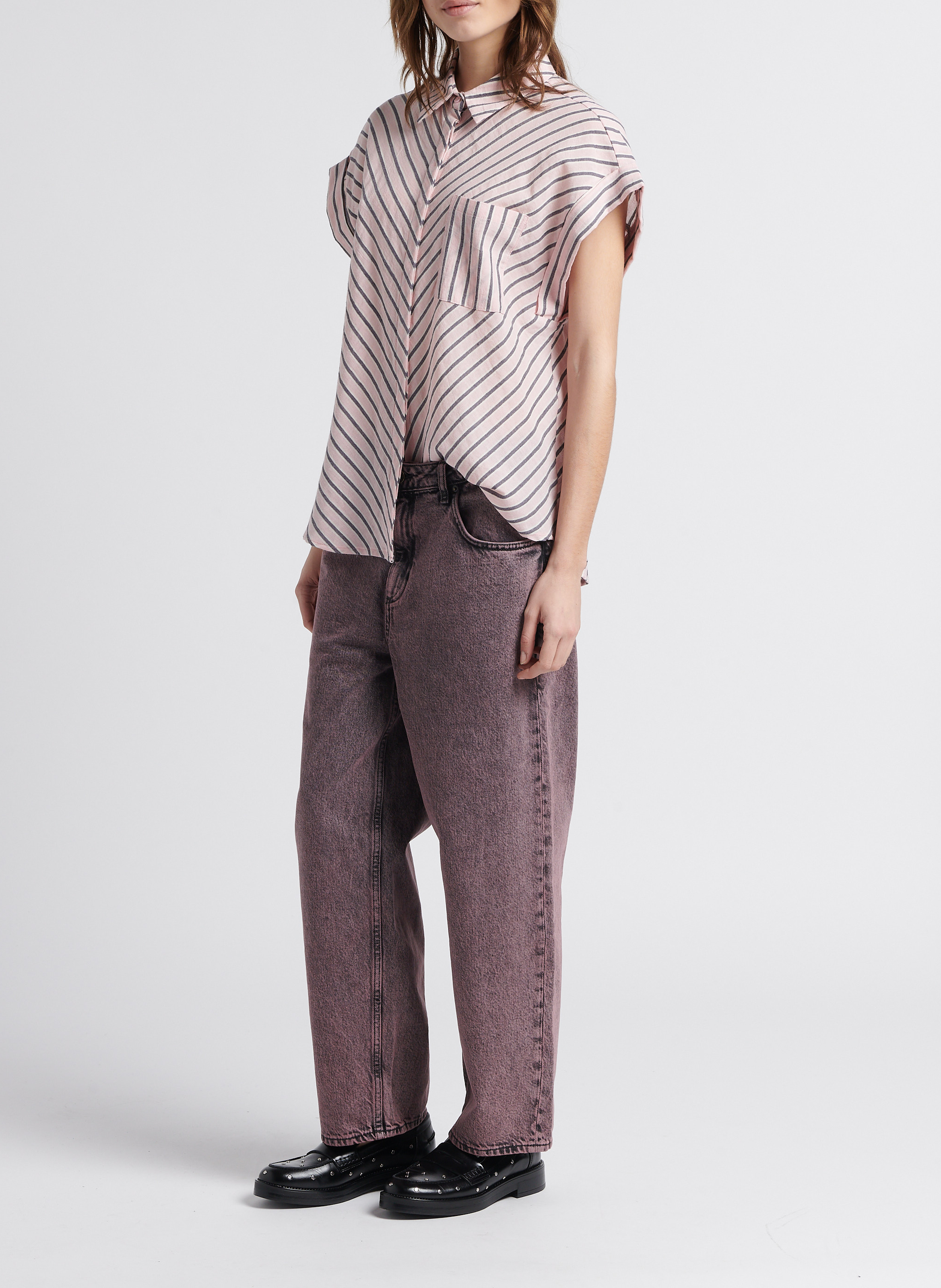 Leren loafers met studs JONAK Zwart