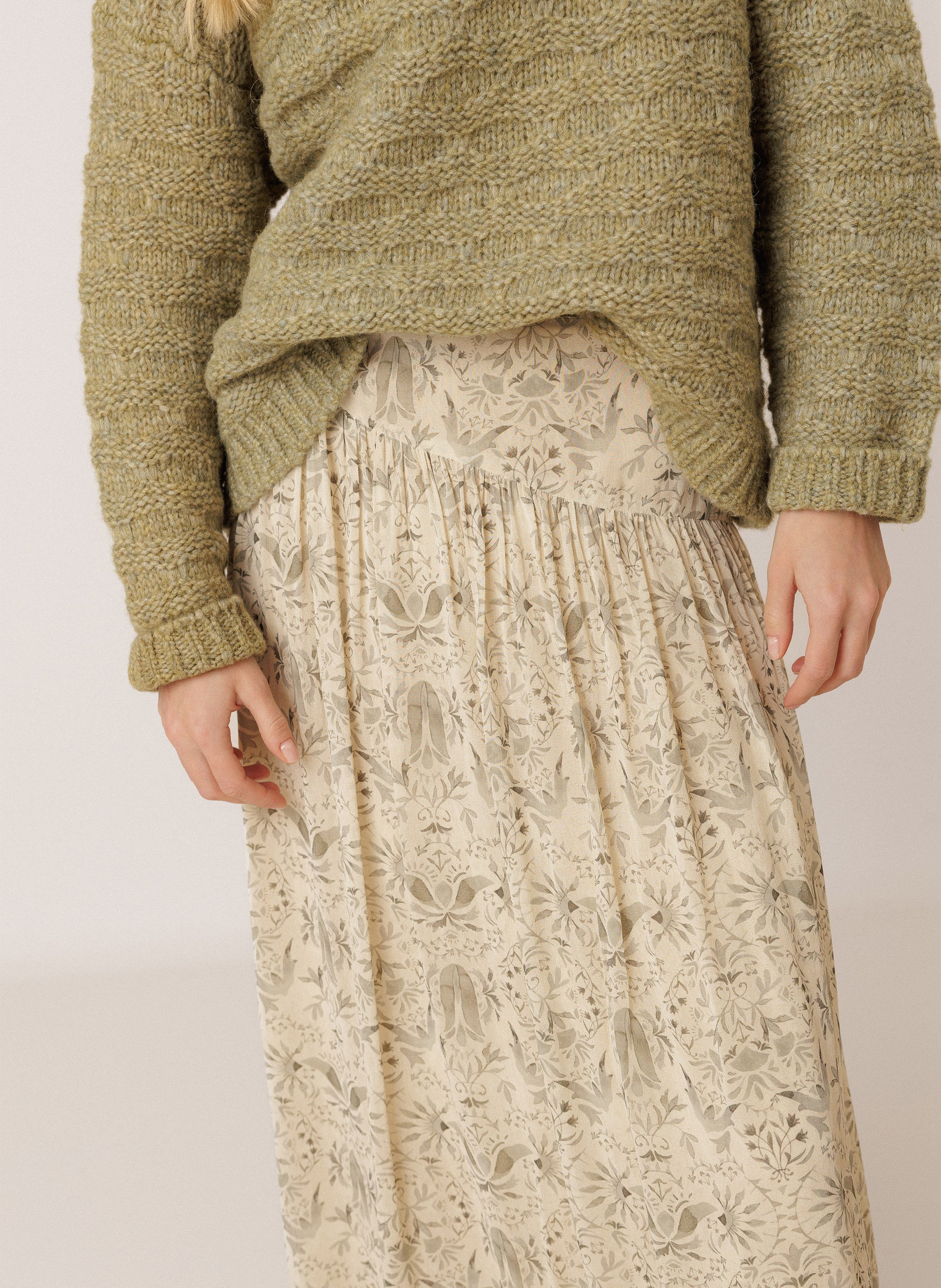 Long flared skirt INDI & COLD Green