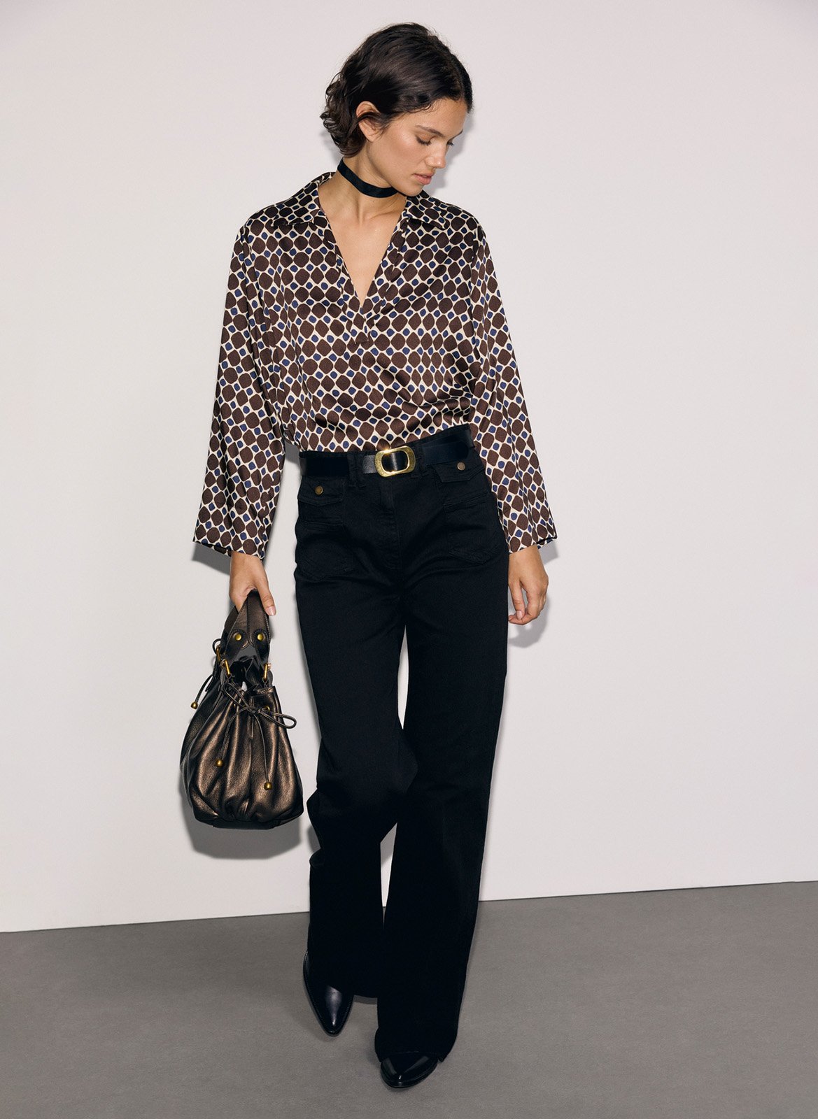 Blouse ample à motifs géométrique GERARD DAREL Marron
