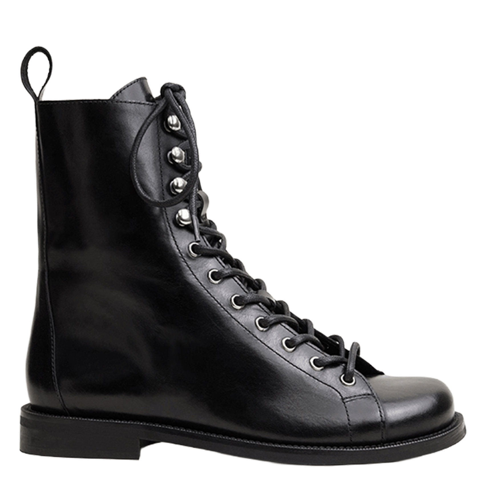 Lace-up leather mid-calf boots JONAK Black