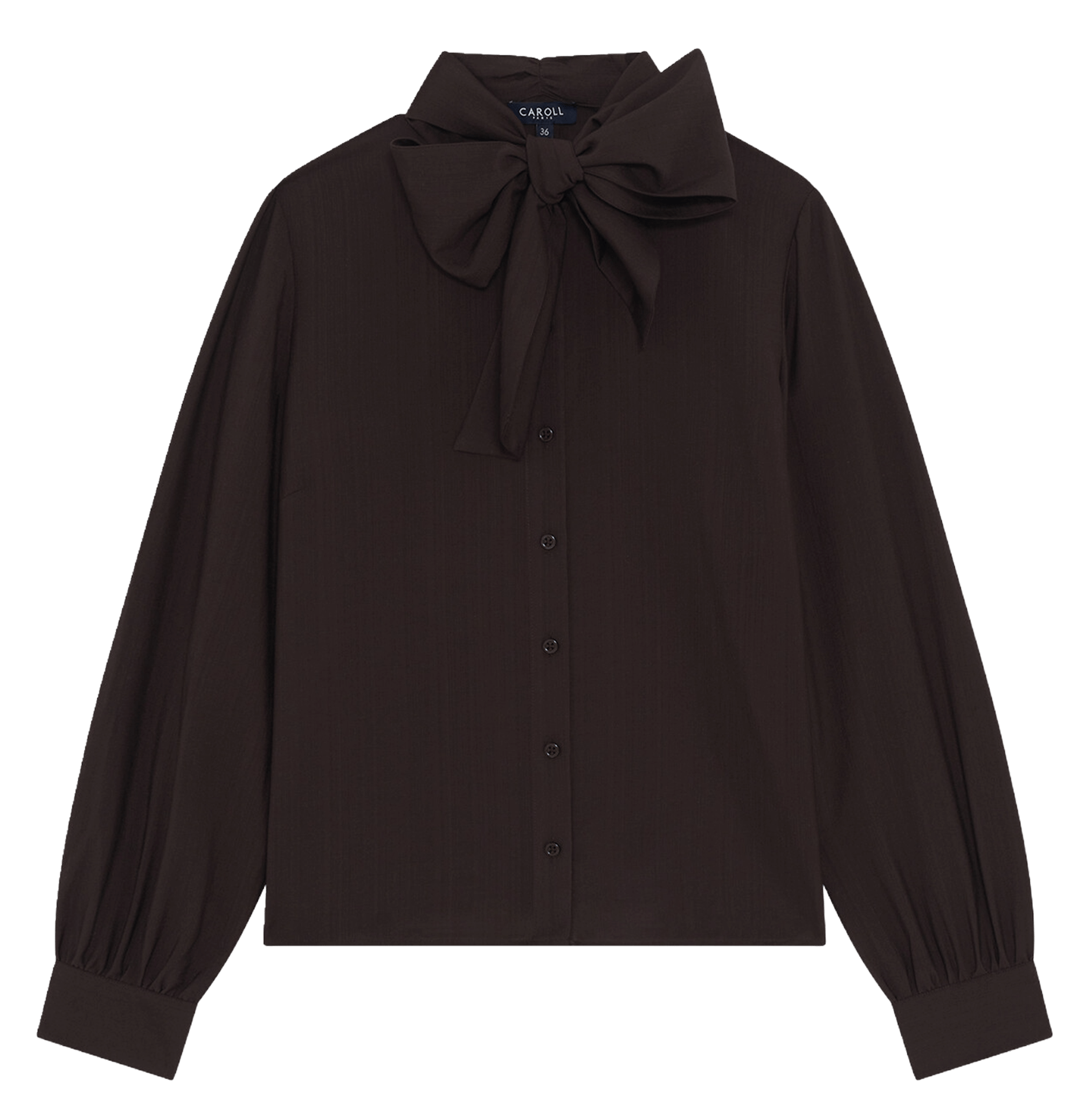 Blouse col lavallière  CAROLL Marron