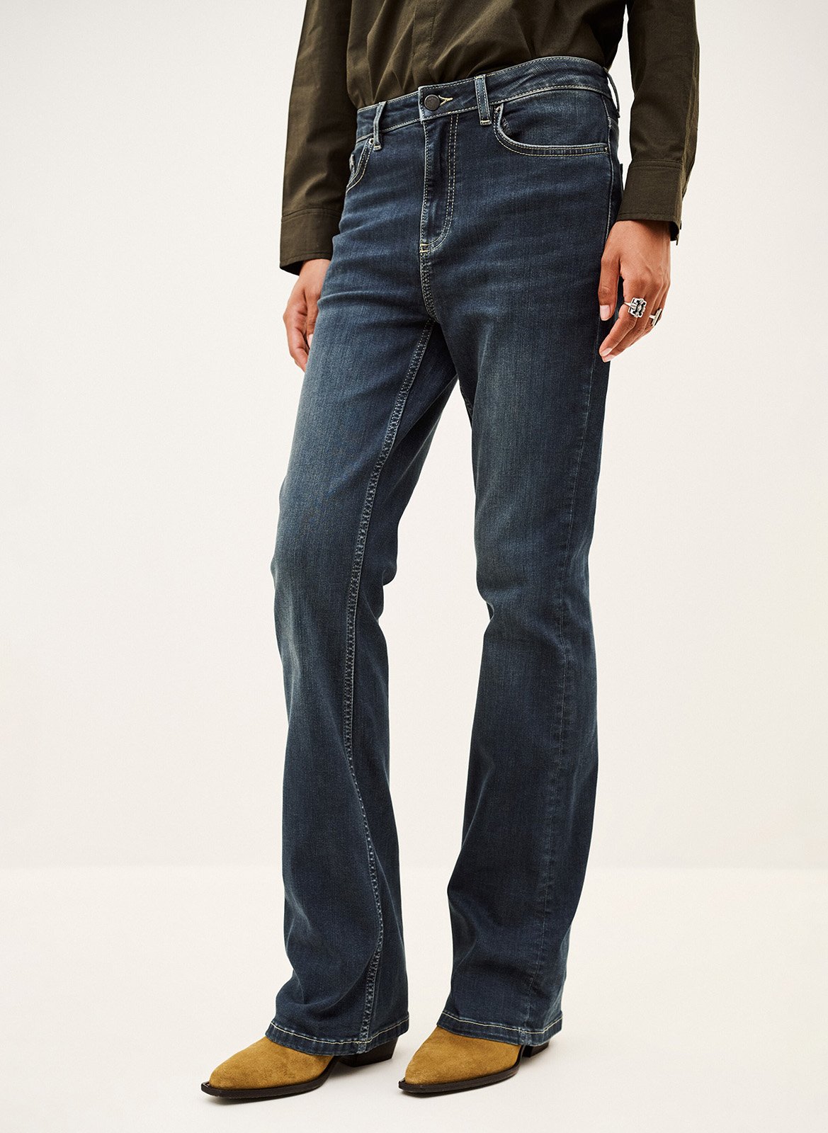 Jeans-Schlaghose aus Baumwoll-Mix BA&SH Blau