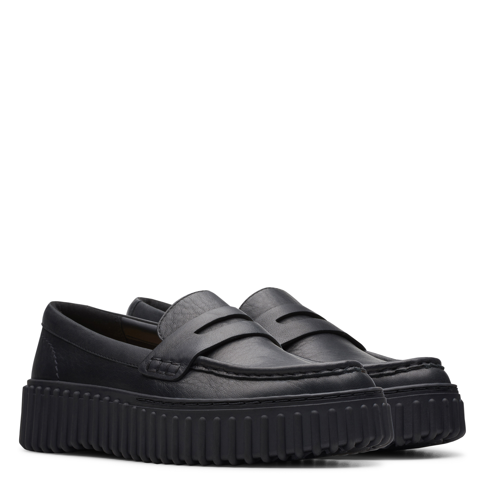 Mocassins compensées en cuir CLARKS Noir
