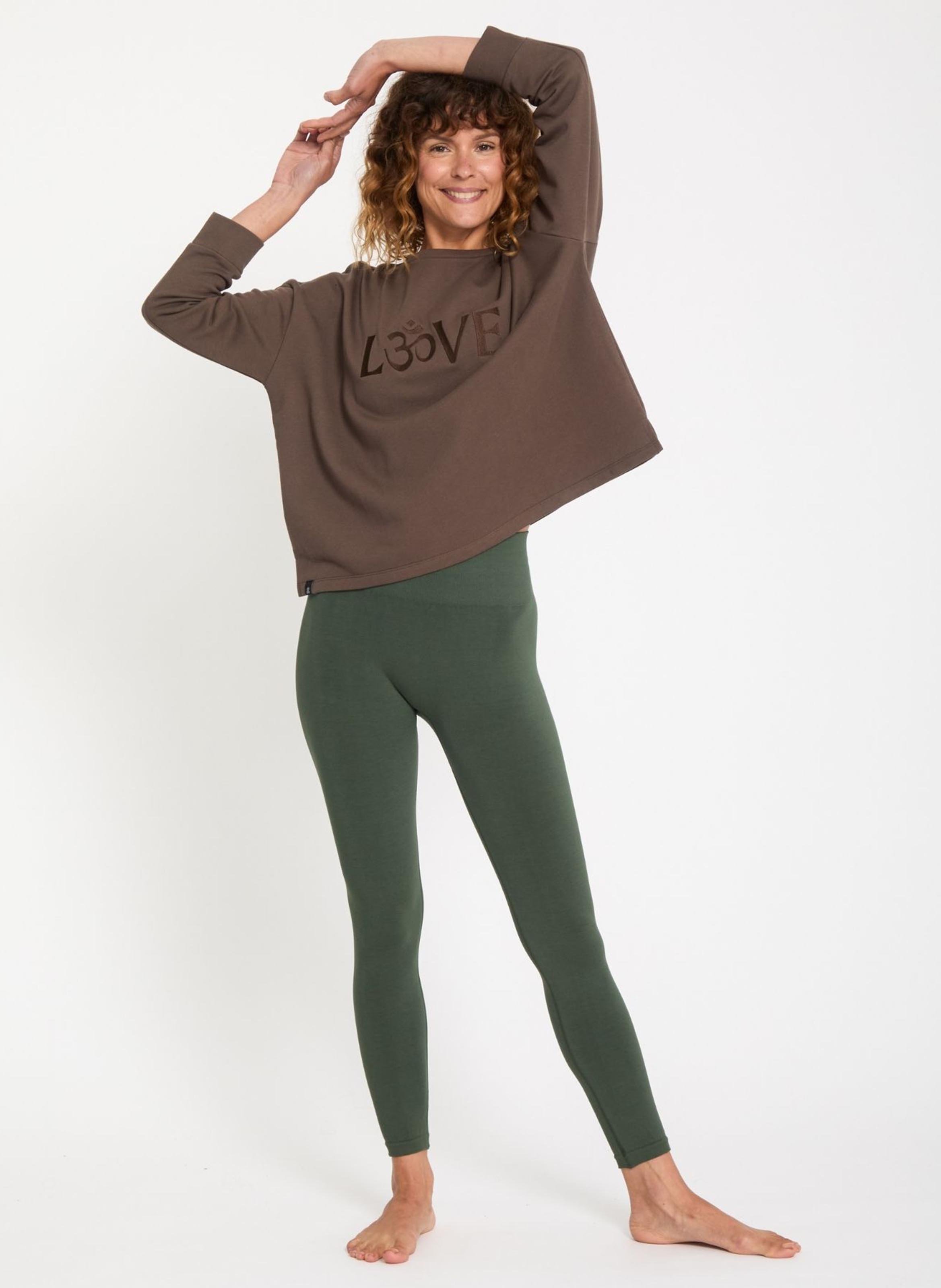 Straight organic cotton round-neck sweatshirt YOGA SEARCHER Brown