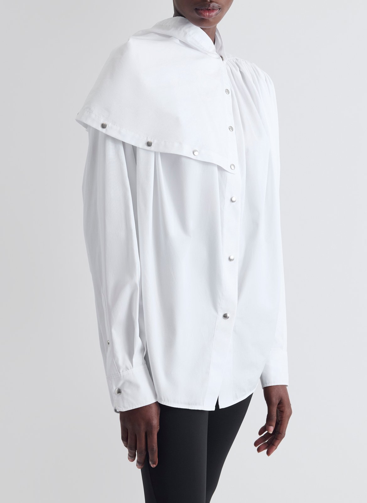 Einfarbiges, weit geschnittenes Hemd mit Button-down-Kragen IRO Weiss