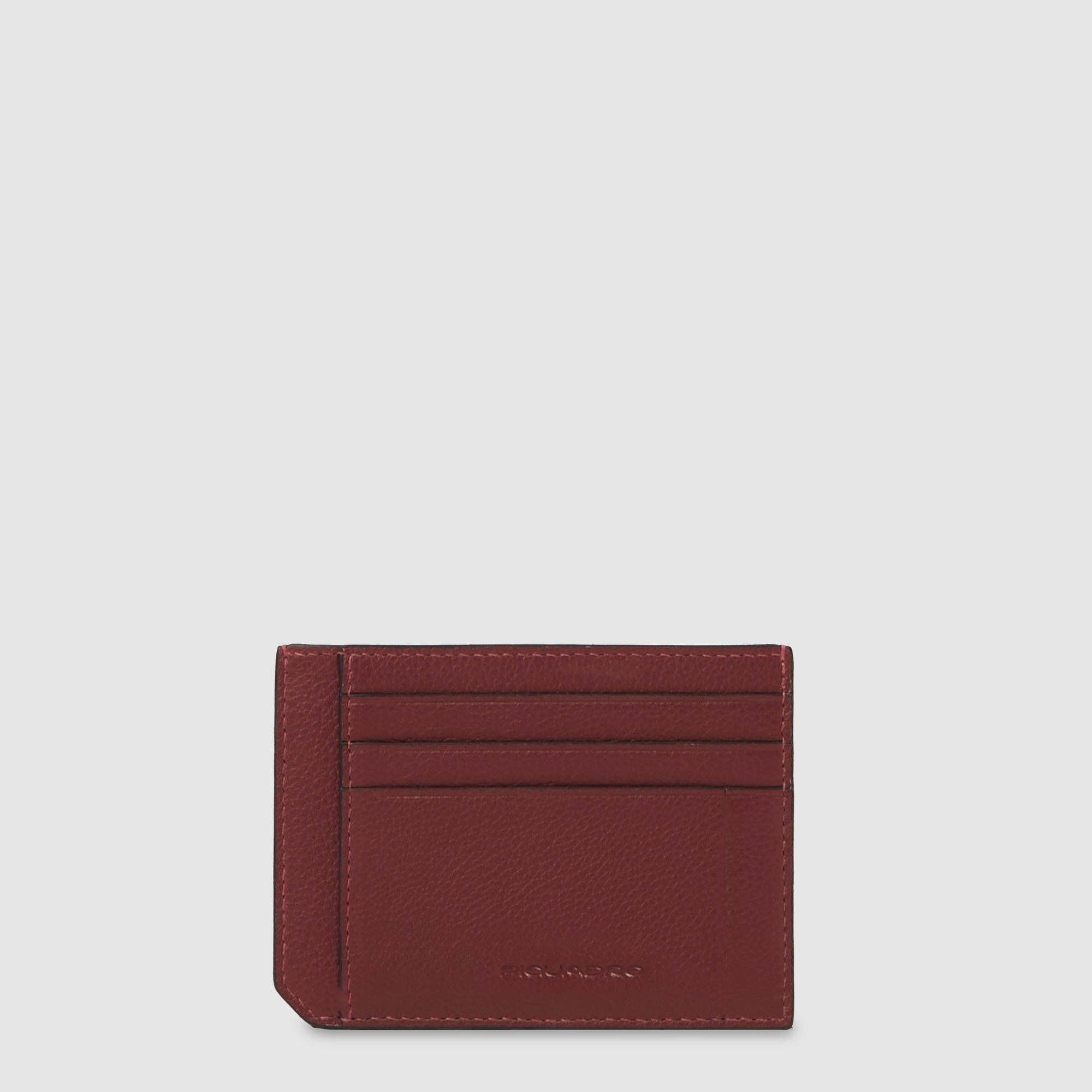 Men's slim leather credit card holder with RFID protection | Red PIQUADRO Men