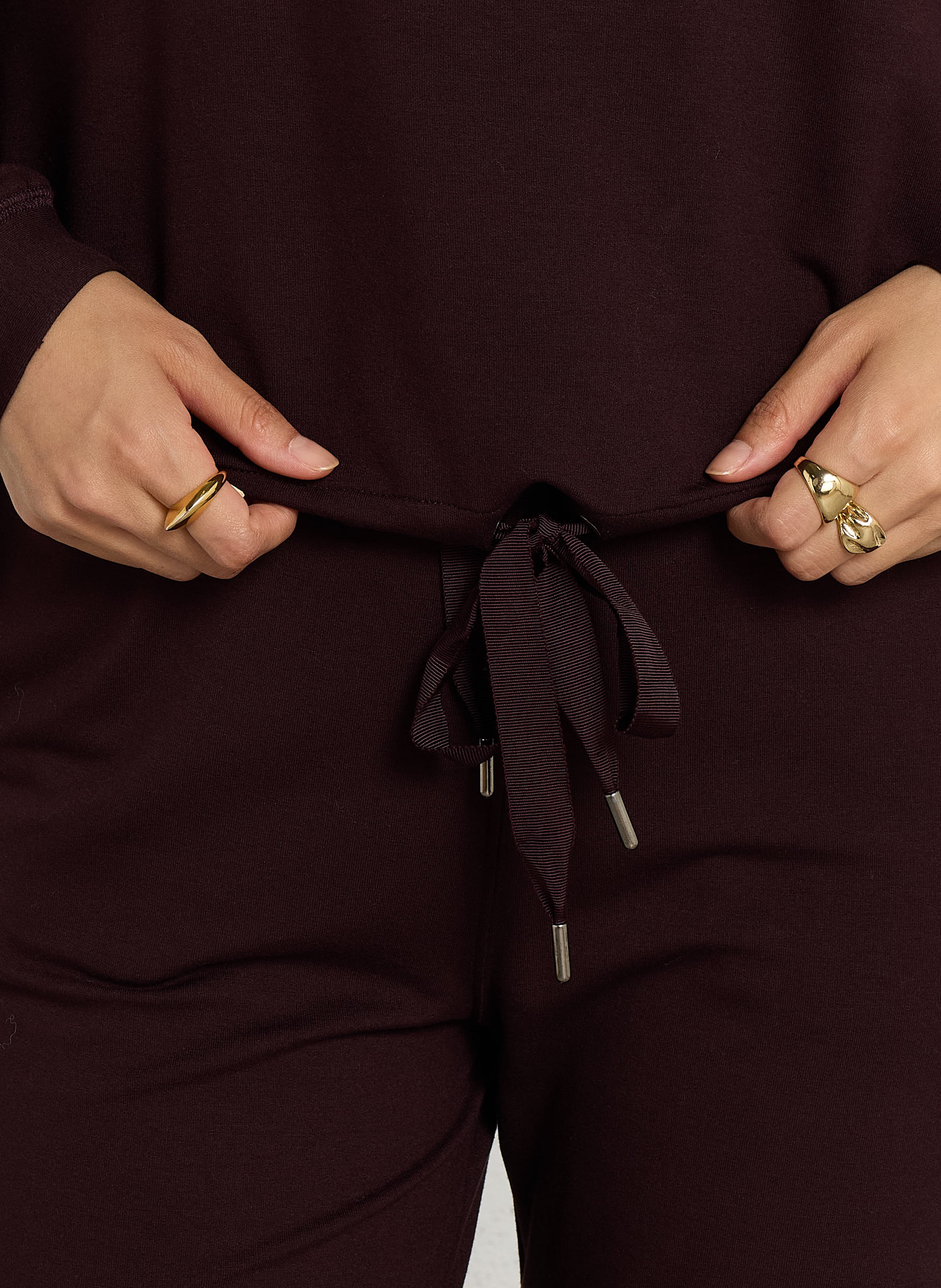 Weites Sweatshirt mit Rundhalsausschnitt MAJESTIC FILATURES Pflaume