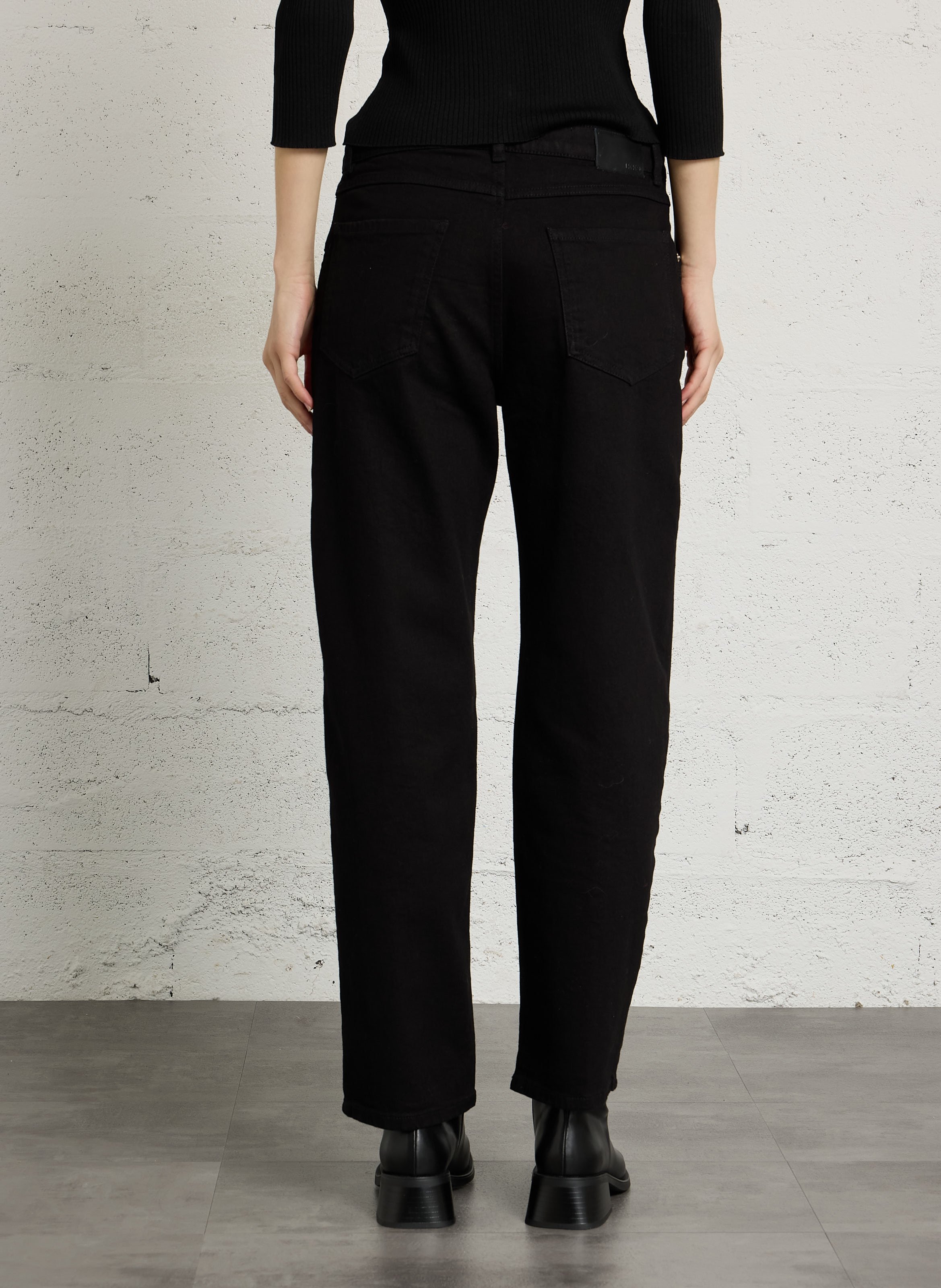 Cotton-blend straight-leg jeans IKKS Black
