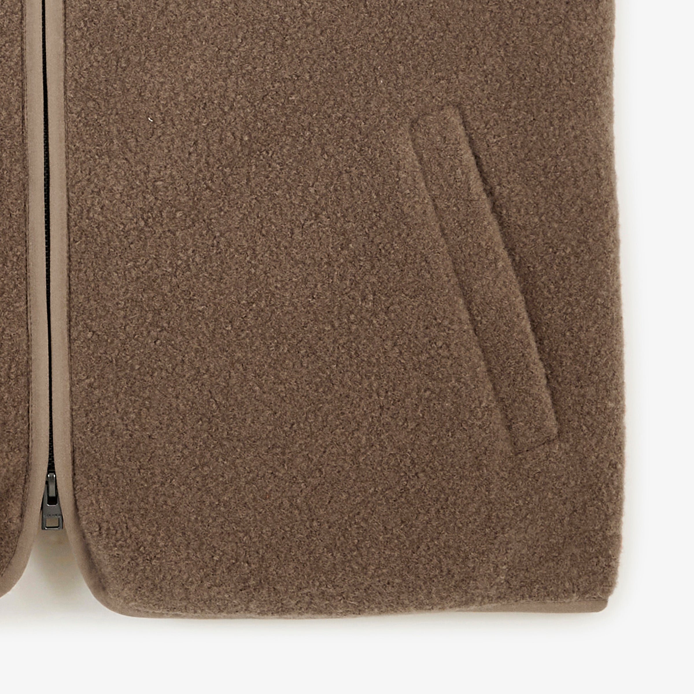 Travertine beige MARCEL sleeveless fleece gilet SERGE BLANCO Brown