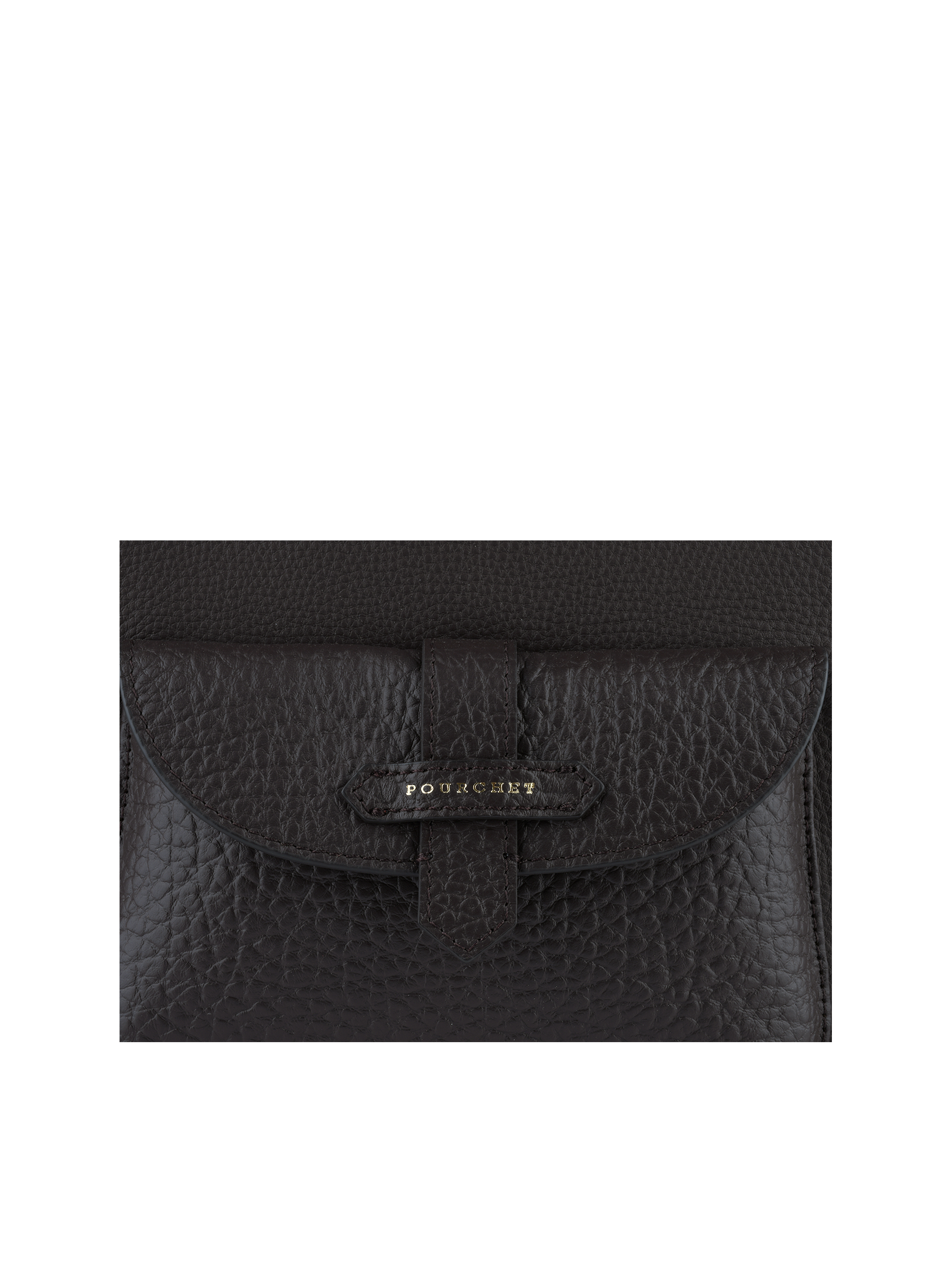 Calfskin leather handbag POURCHET Brown