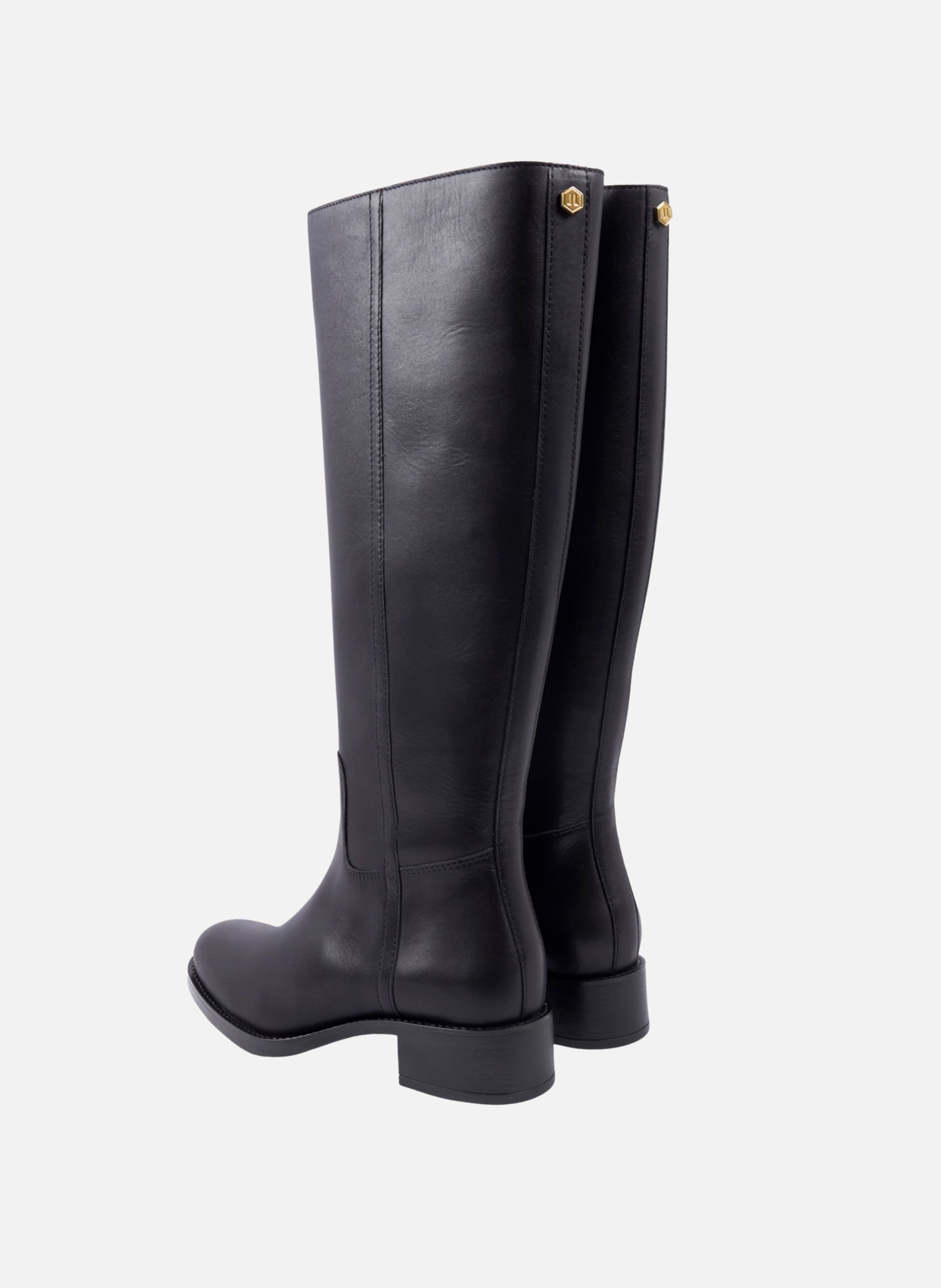 BOTTES PLATES LÉONIE in leather JULES & JENN Black