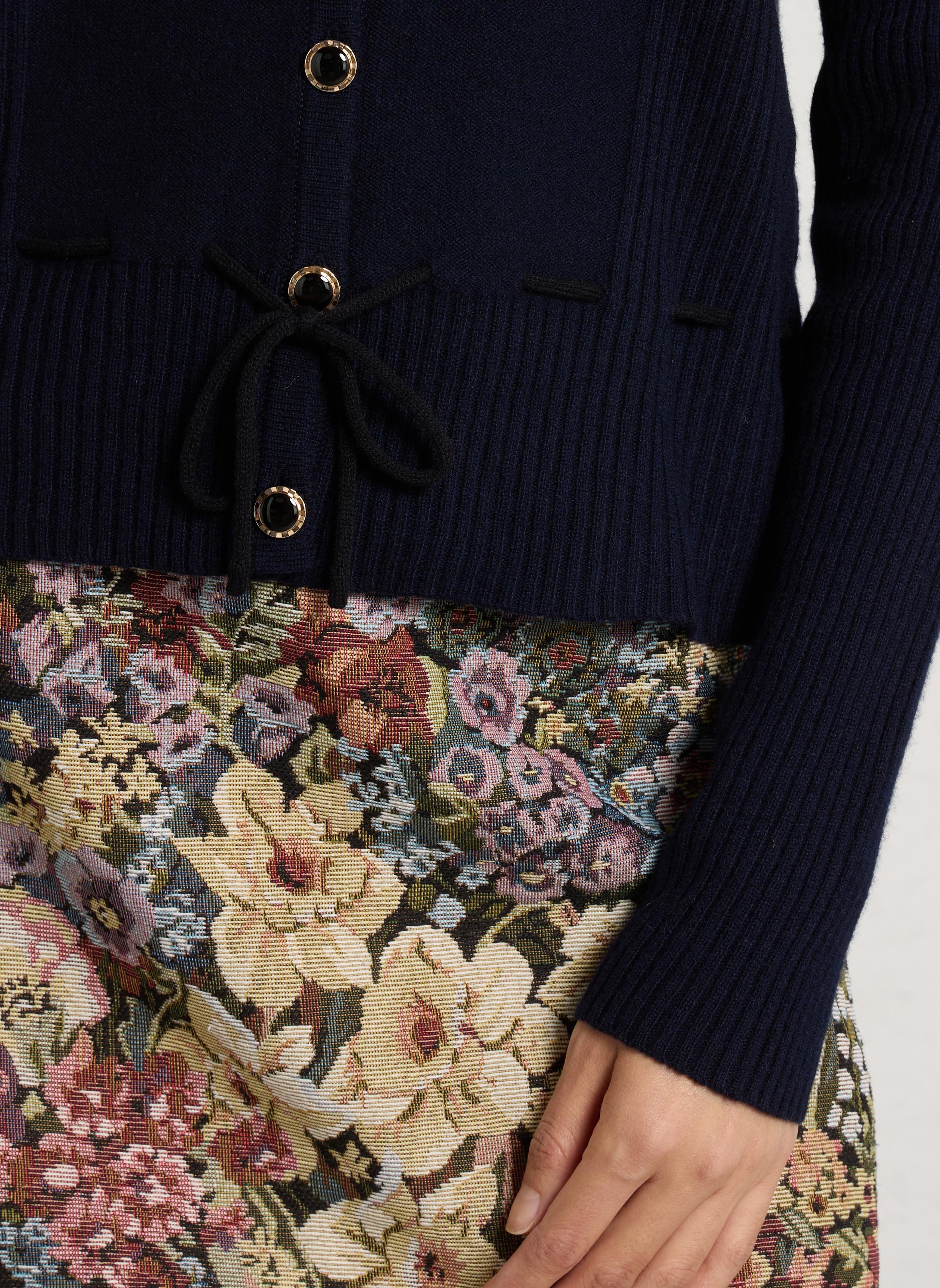 Pull boutonné en laine mérinos PETITE MENDIGOTE Bleu