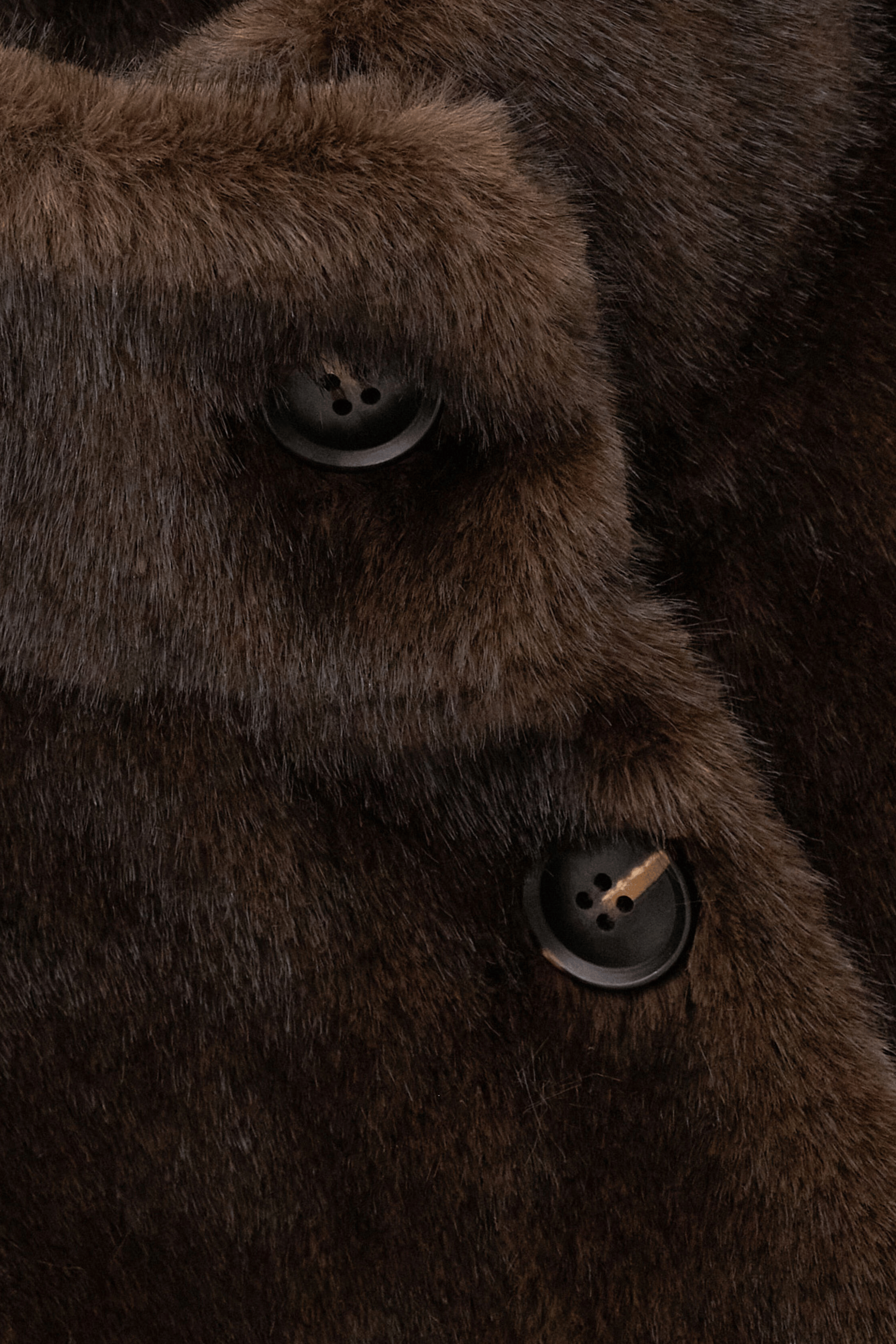 Manteau droit effet fourrure BA&SH Marron