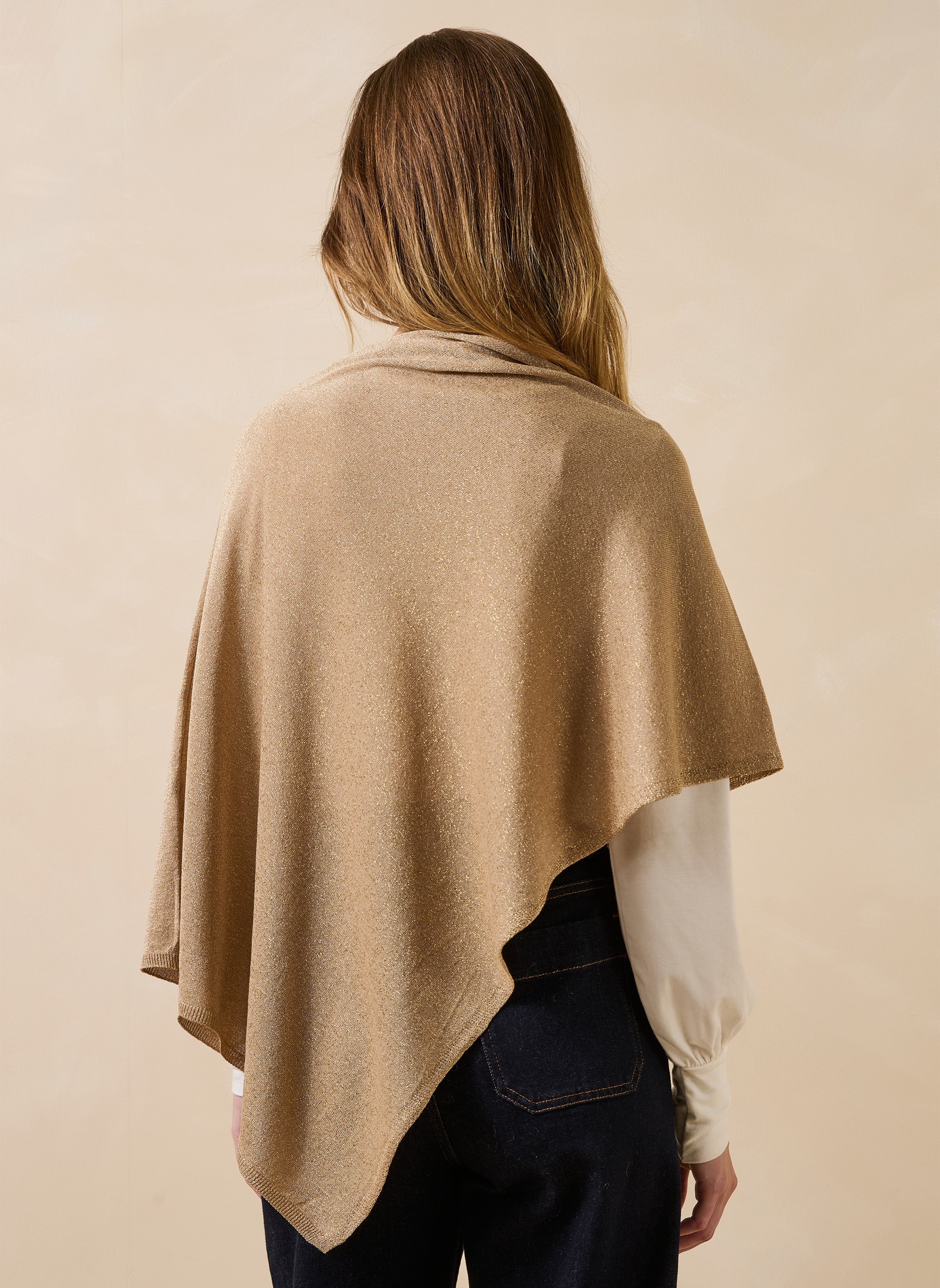 Iridescent poncho LA FEE MARABOUTEE Golden