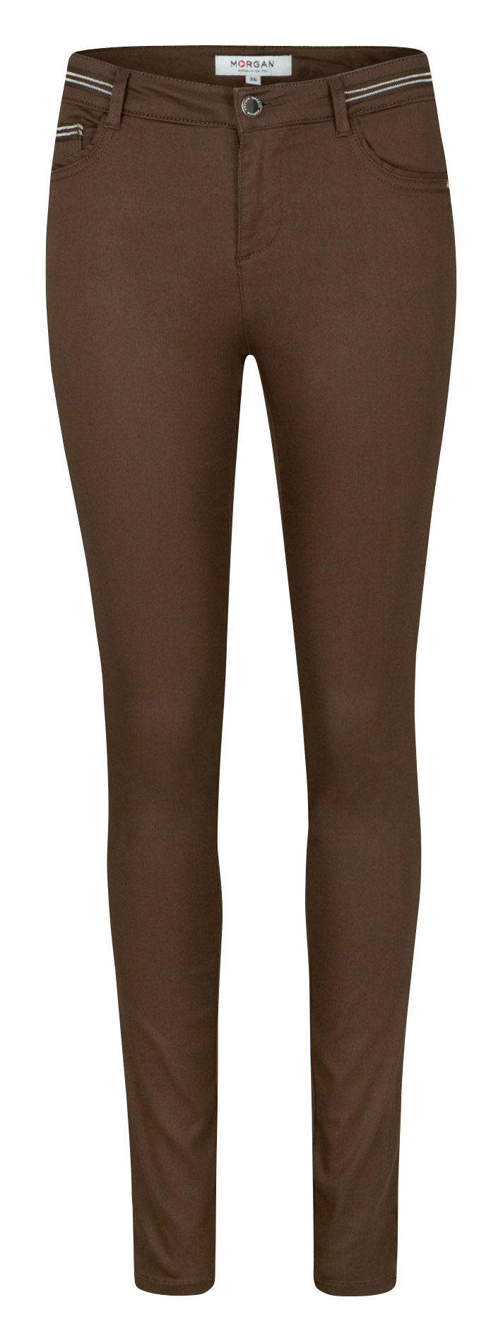 Beschichtete Slim-Fit-Hose Braun