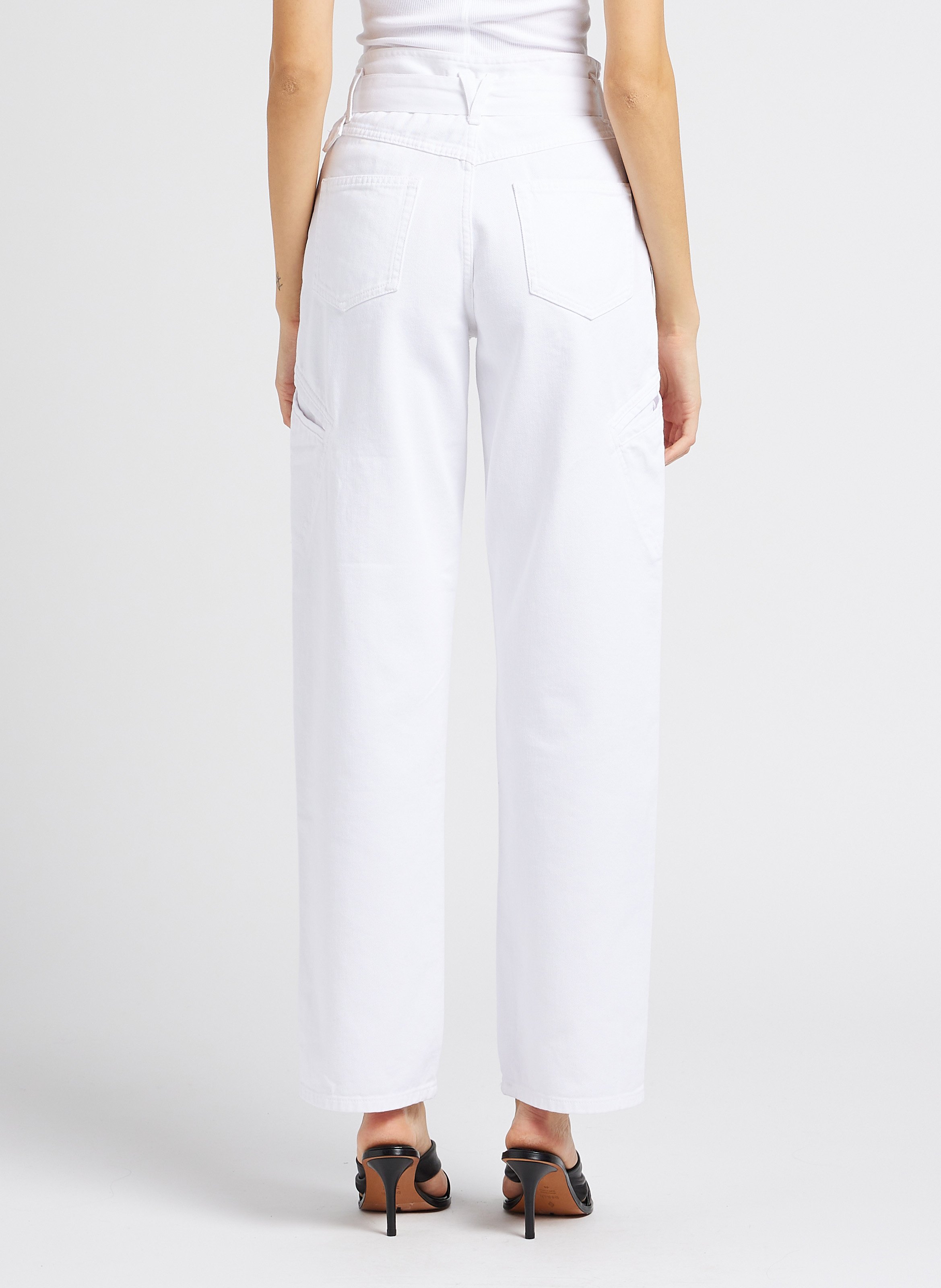 High-rise flared cotton jeans IRO White