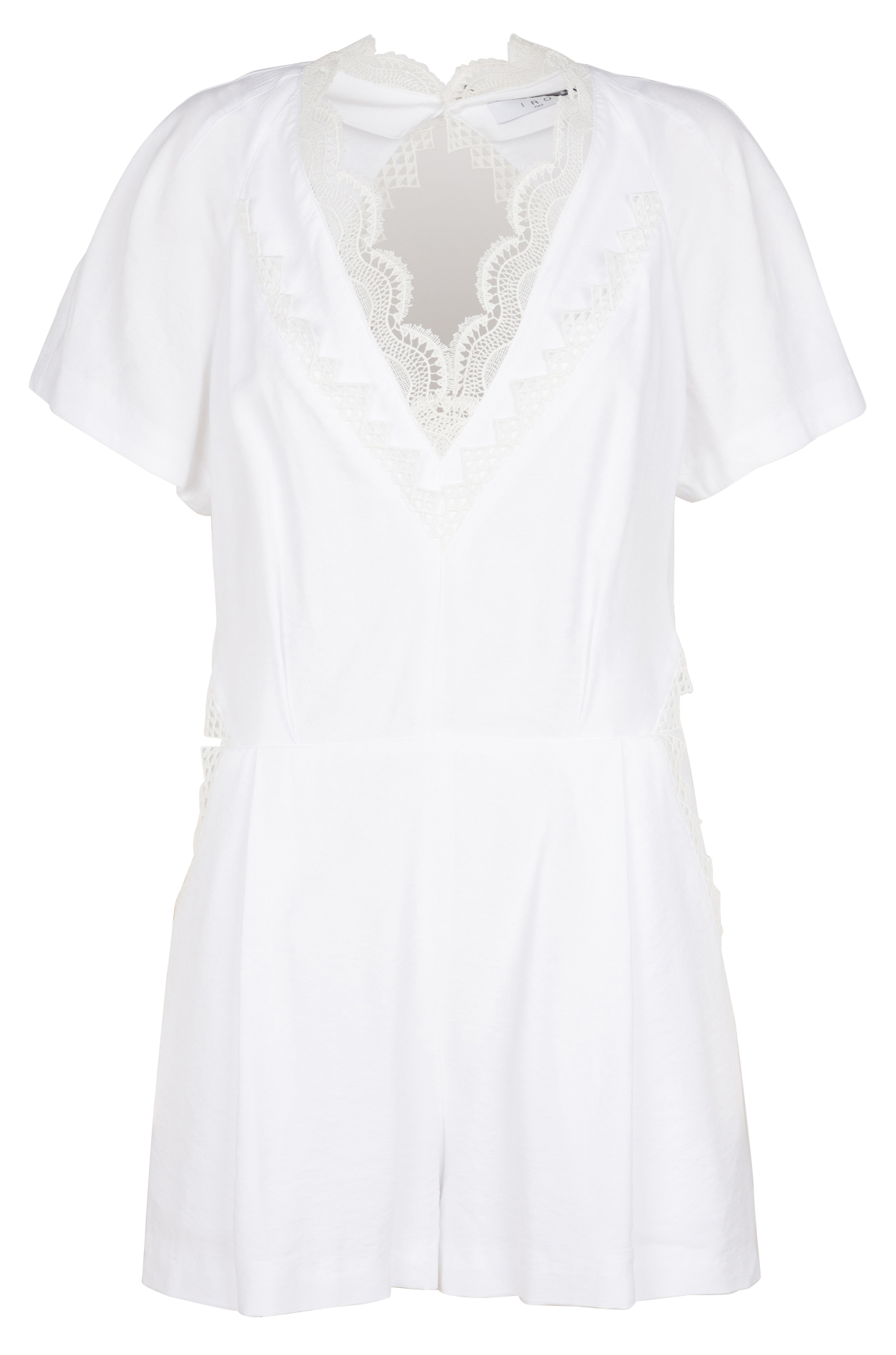 Combi short col V à dentelle  IRO Blanc