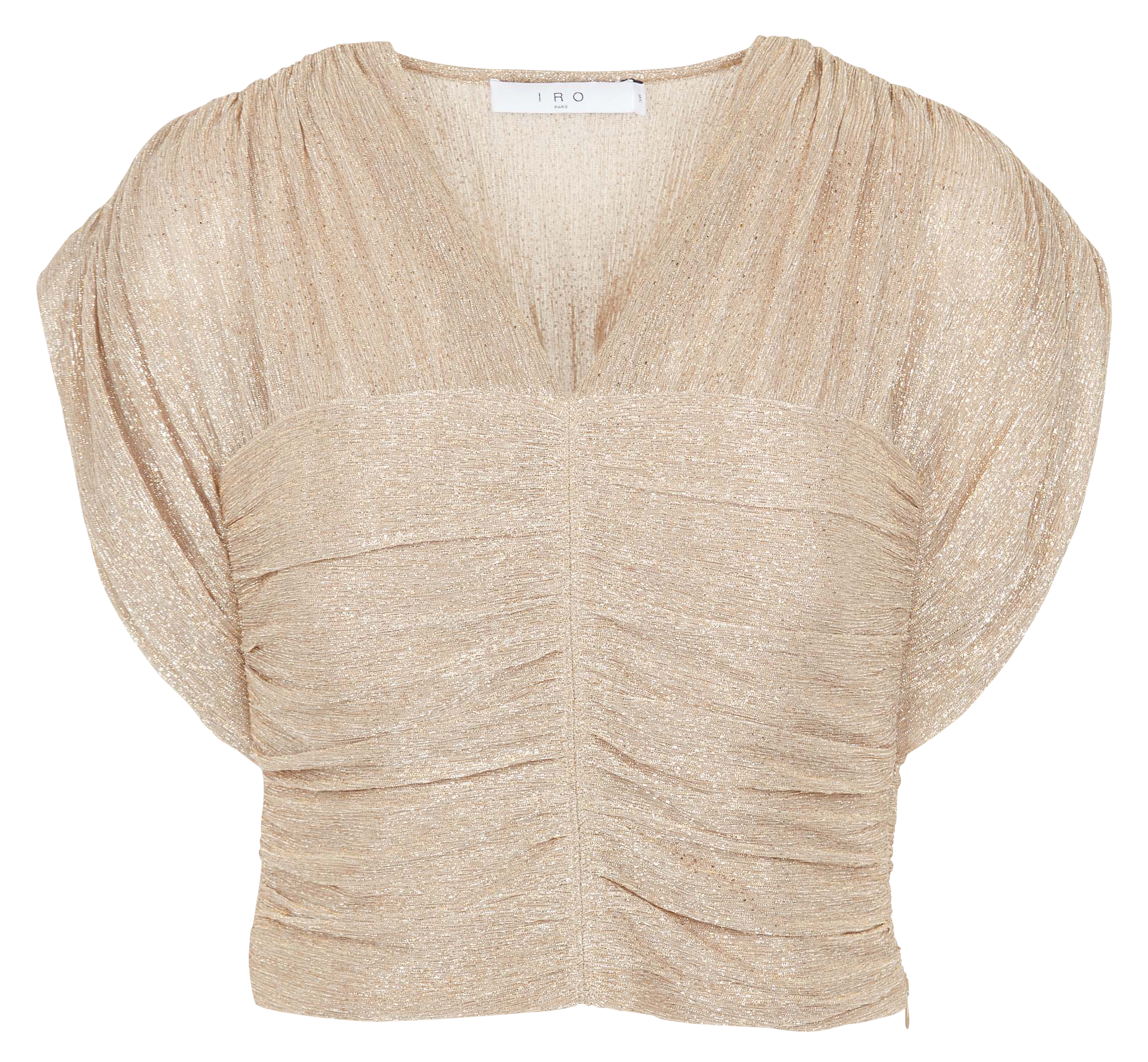 Top court col V métallisé IRO Doré