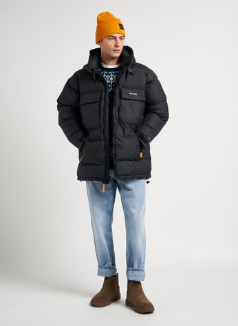 Quilted Down Jacket With Hood Noir Columbia - Men