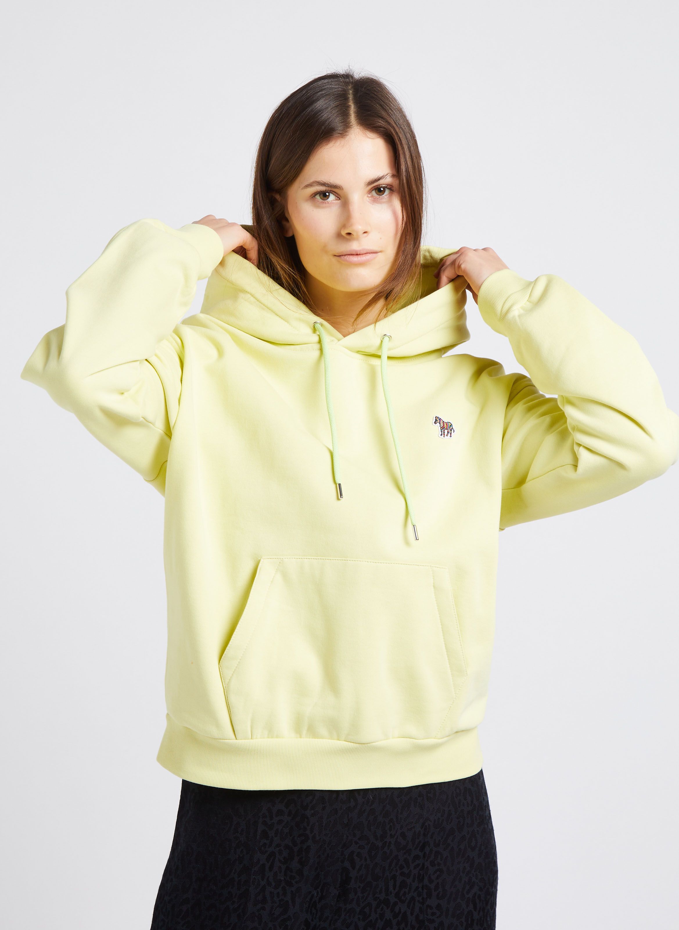 Yellow Oversized organic cotton blend hoodie