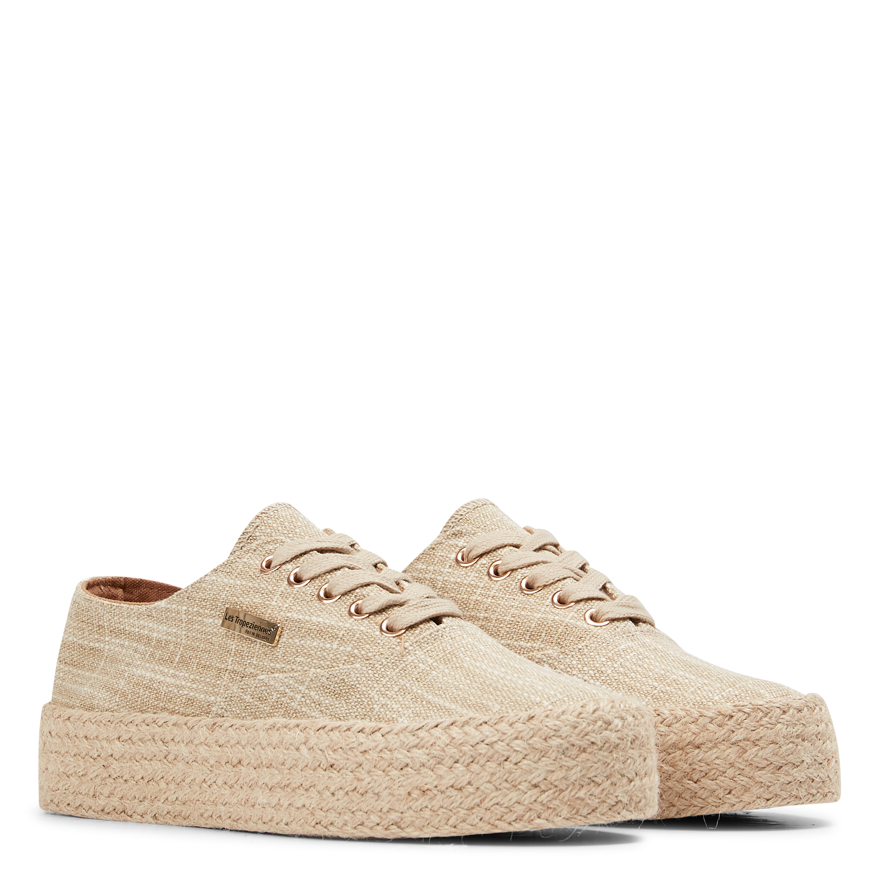 Espadrille-style low-top flatform sneakers LES TROPEZIENNES PAR M.BELARBI Beige