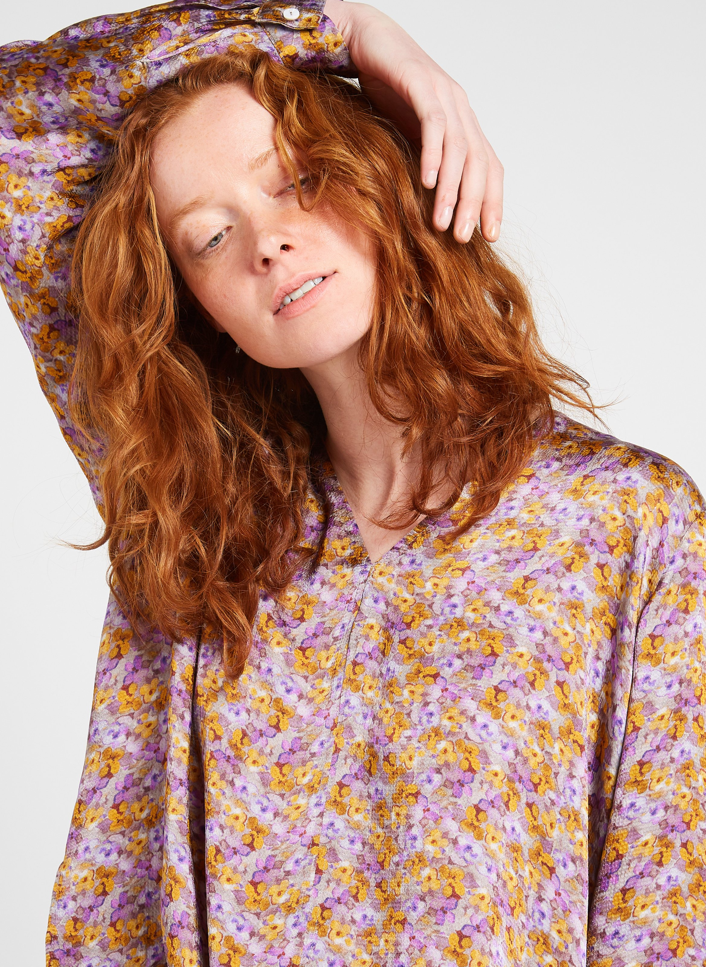 Straight V-neck top ATTIC AND BARN Purple