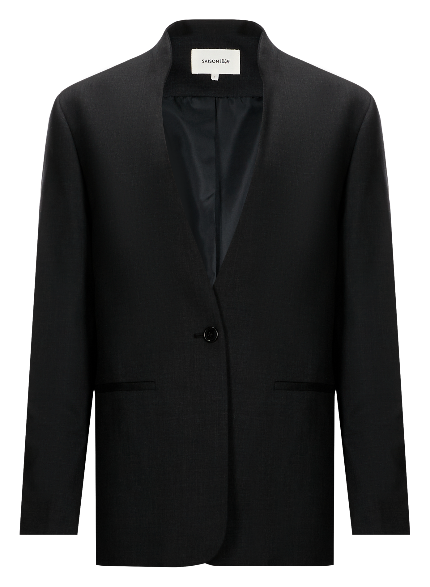 Colbert zonder kraag van gemengde wol SAISON 1865 Grijs