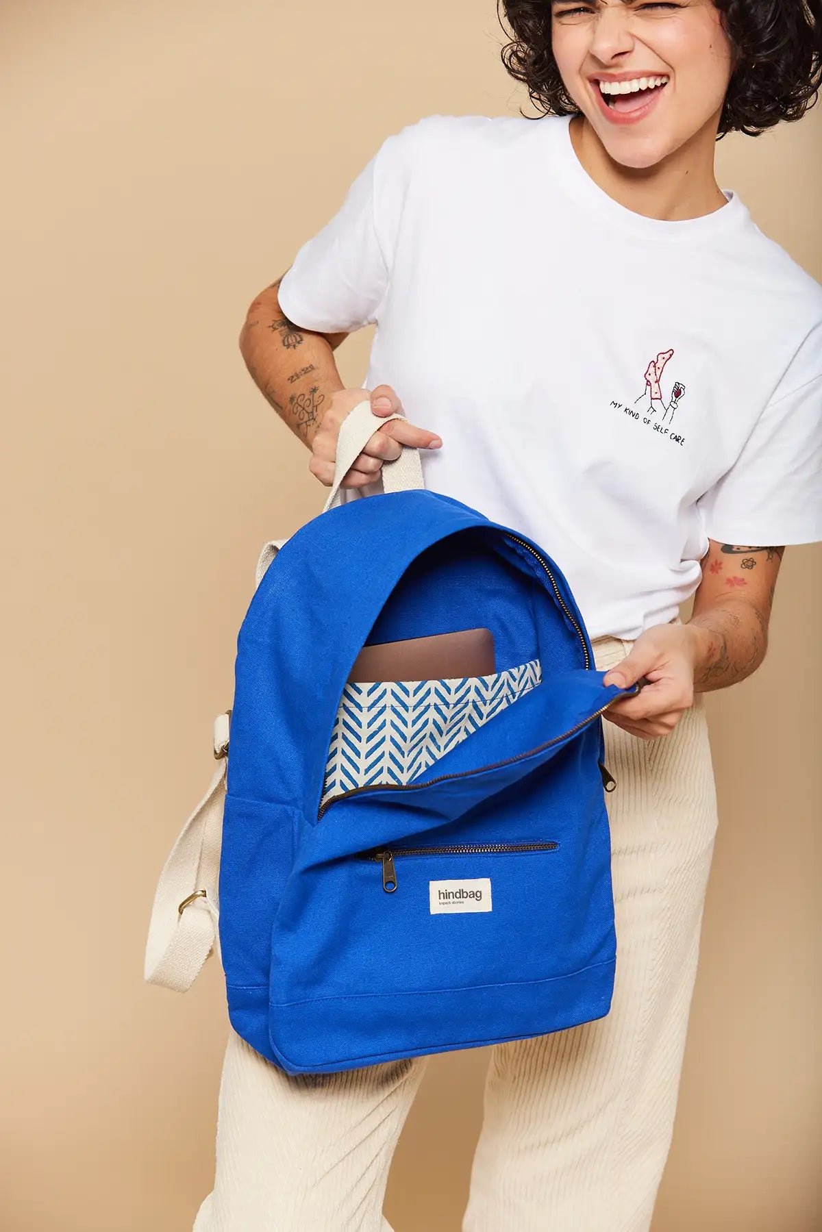 Cotton backpack HINDBAG Blue