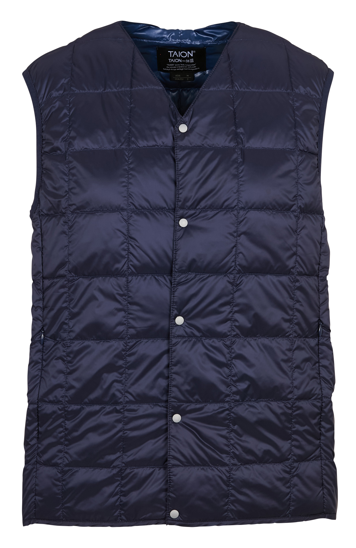 Recht, mouwloos donsjack TAION Blauw