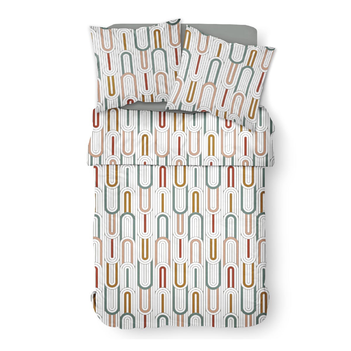 Printed cotton bedding set TODAY LINGE DE MAISON White