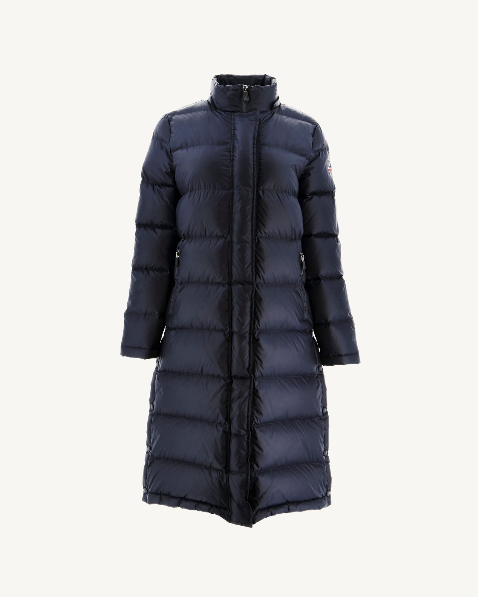 Long hooded puffer coat for extreme cold Karachi JOTT Blue