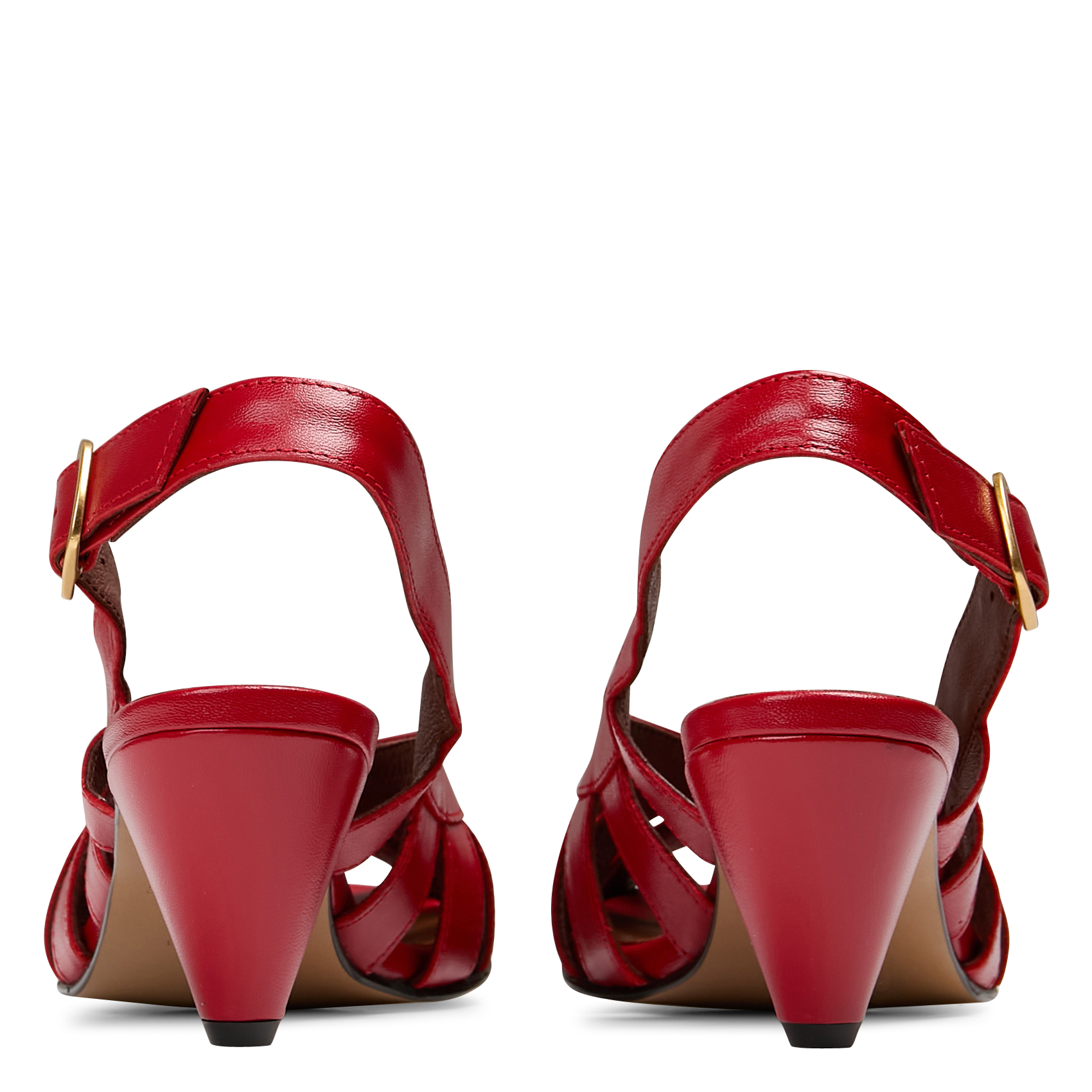 Sandales hautes à brides en cuir ANONYMOUS COPENHAGEN Rouge