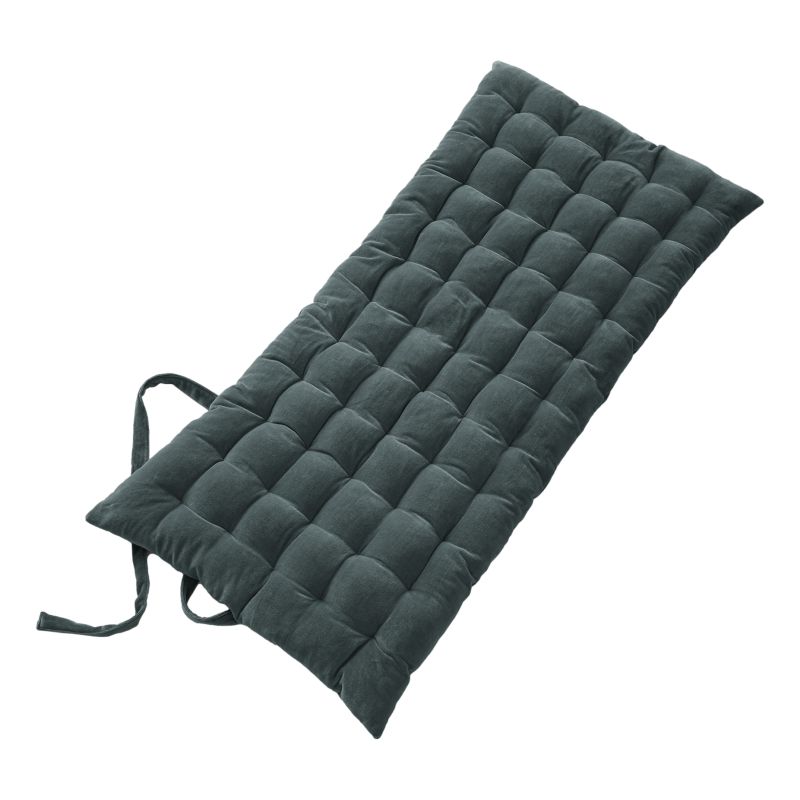 Cotton velvet floor cushion L'EFFET PAPILLON Grey