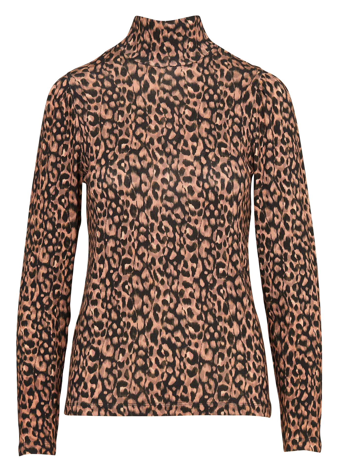 Tee-shirt col montant à imprimé léopard ONE STEP Noir