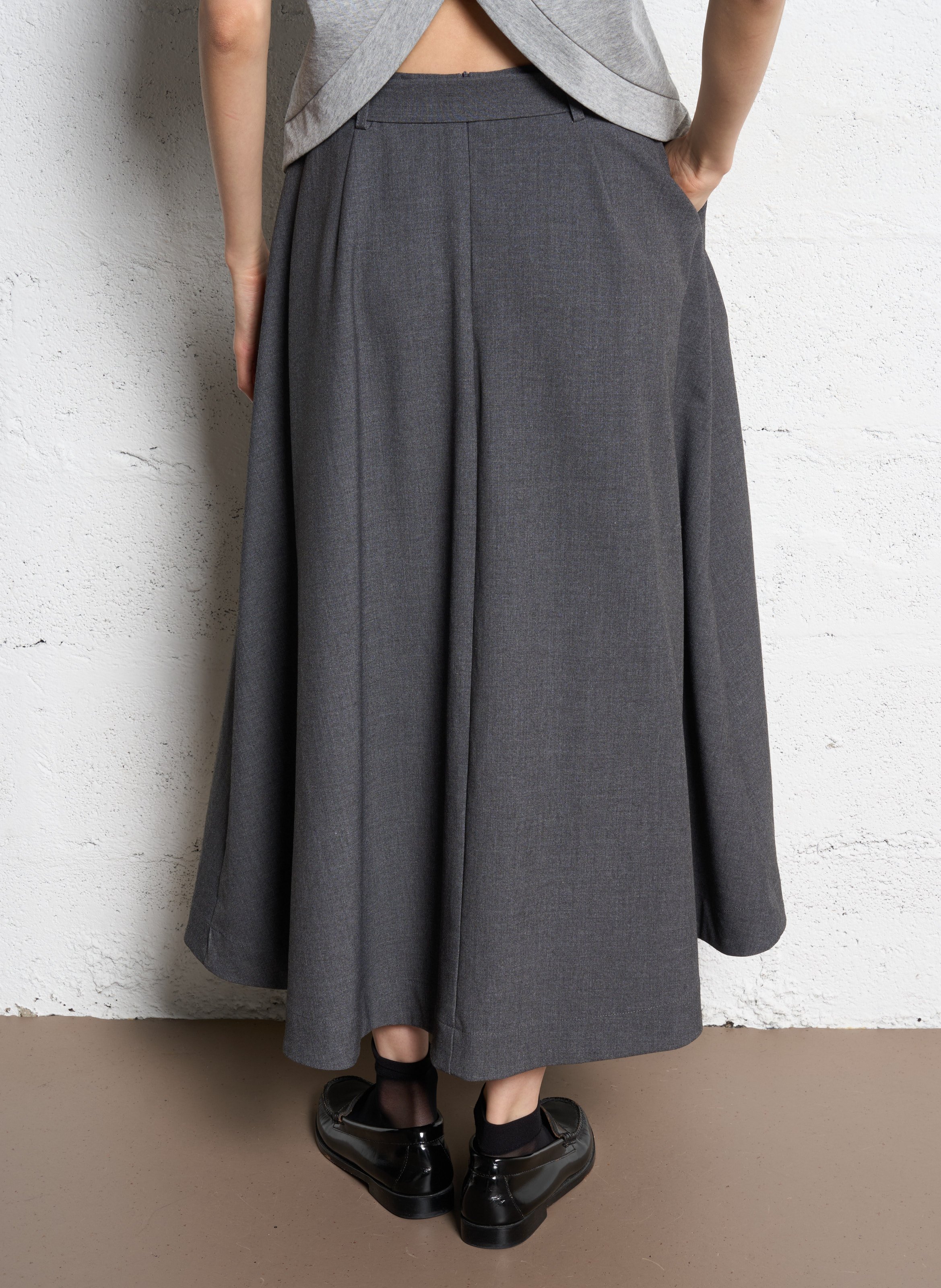 Jupe longue évasée SUNCOO Gris