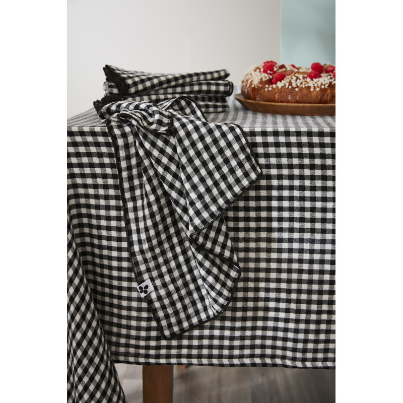 Lot de 2 essuie-mains en gaze de coton L'EFFET PAPILLON Noir