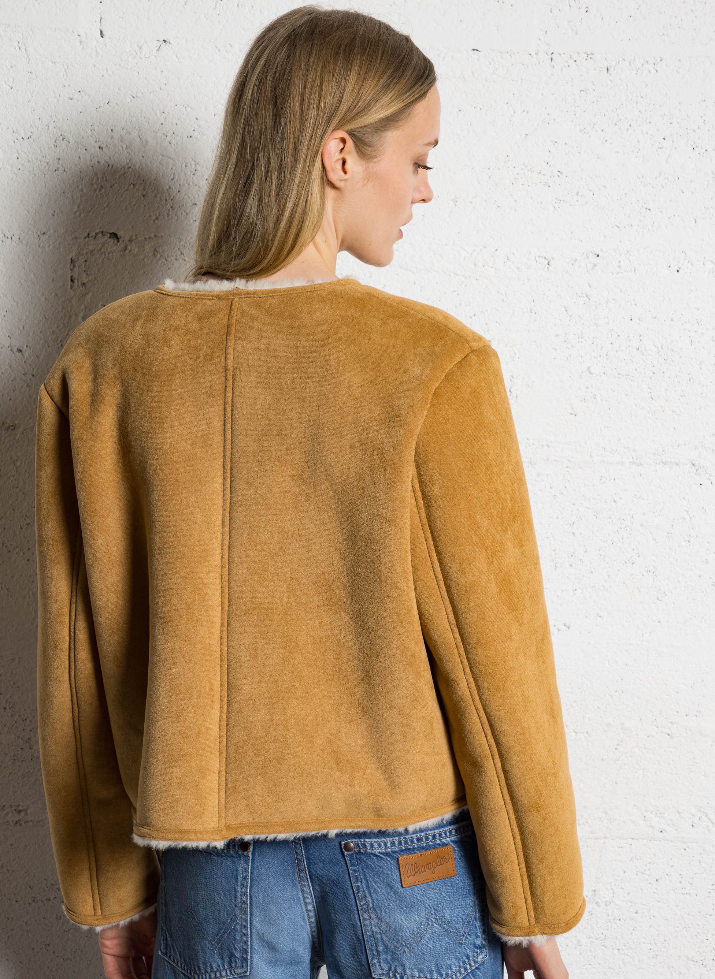 Veste oversize courte col rond JC SOPHIE Beige