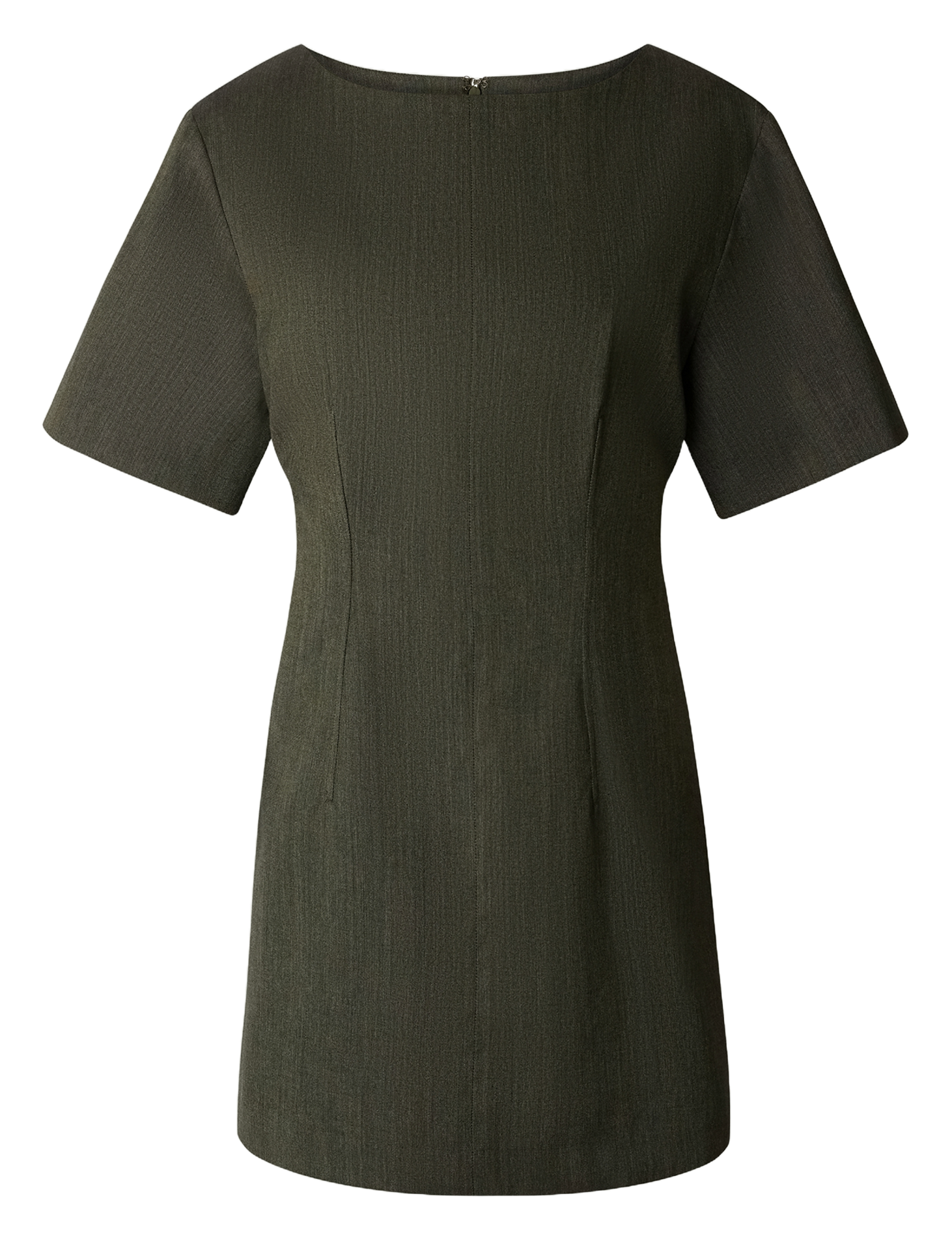 Short round-neck wool-blend dress SOEUR Khaki
