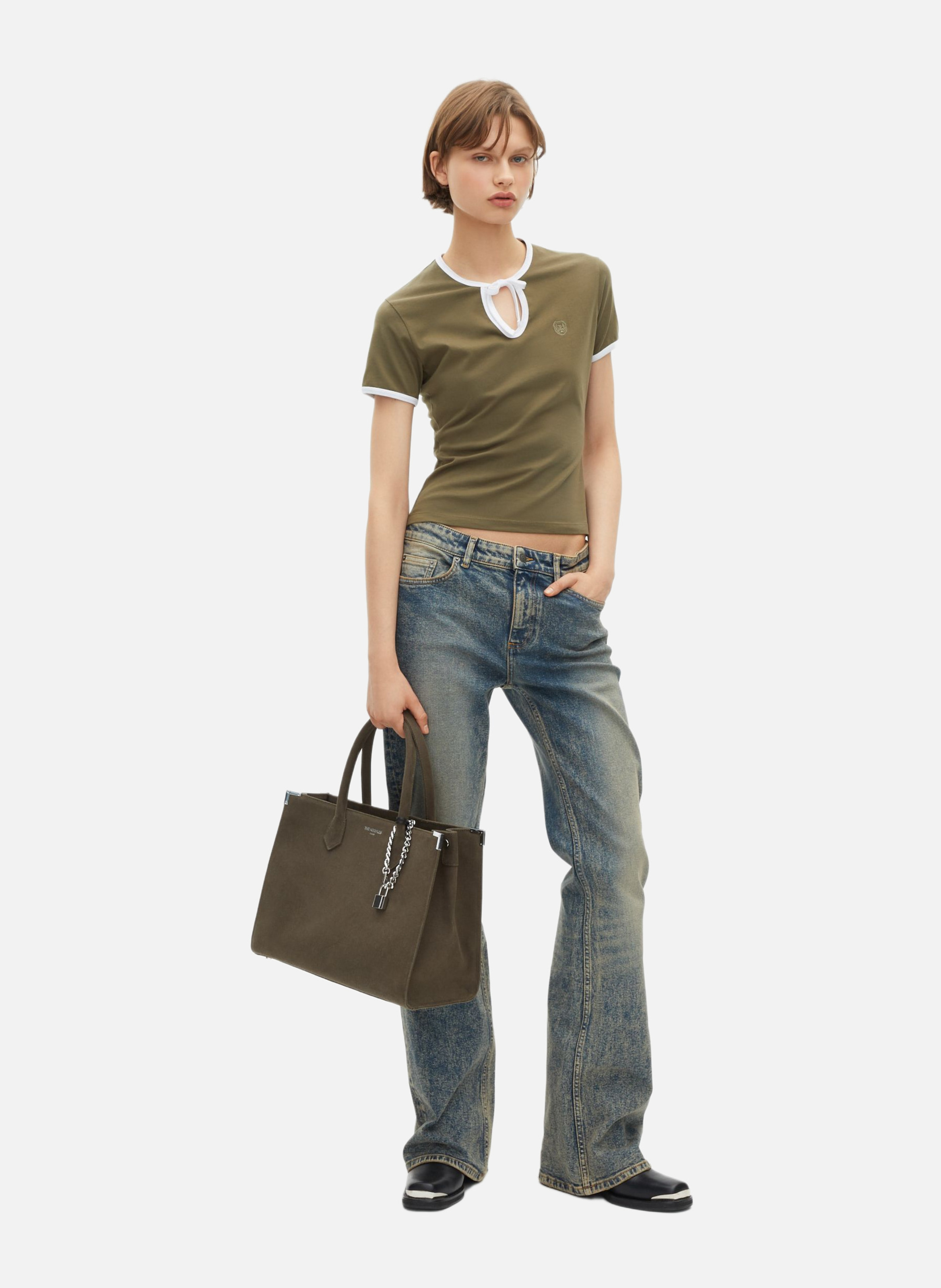 T-shirt with a drop neckline THE KOOPLES Green