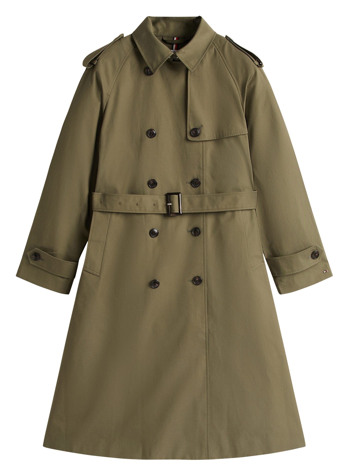 Trench droit en coton bio TOMMY HILFIGER Vert
