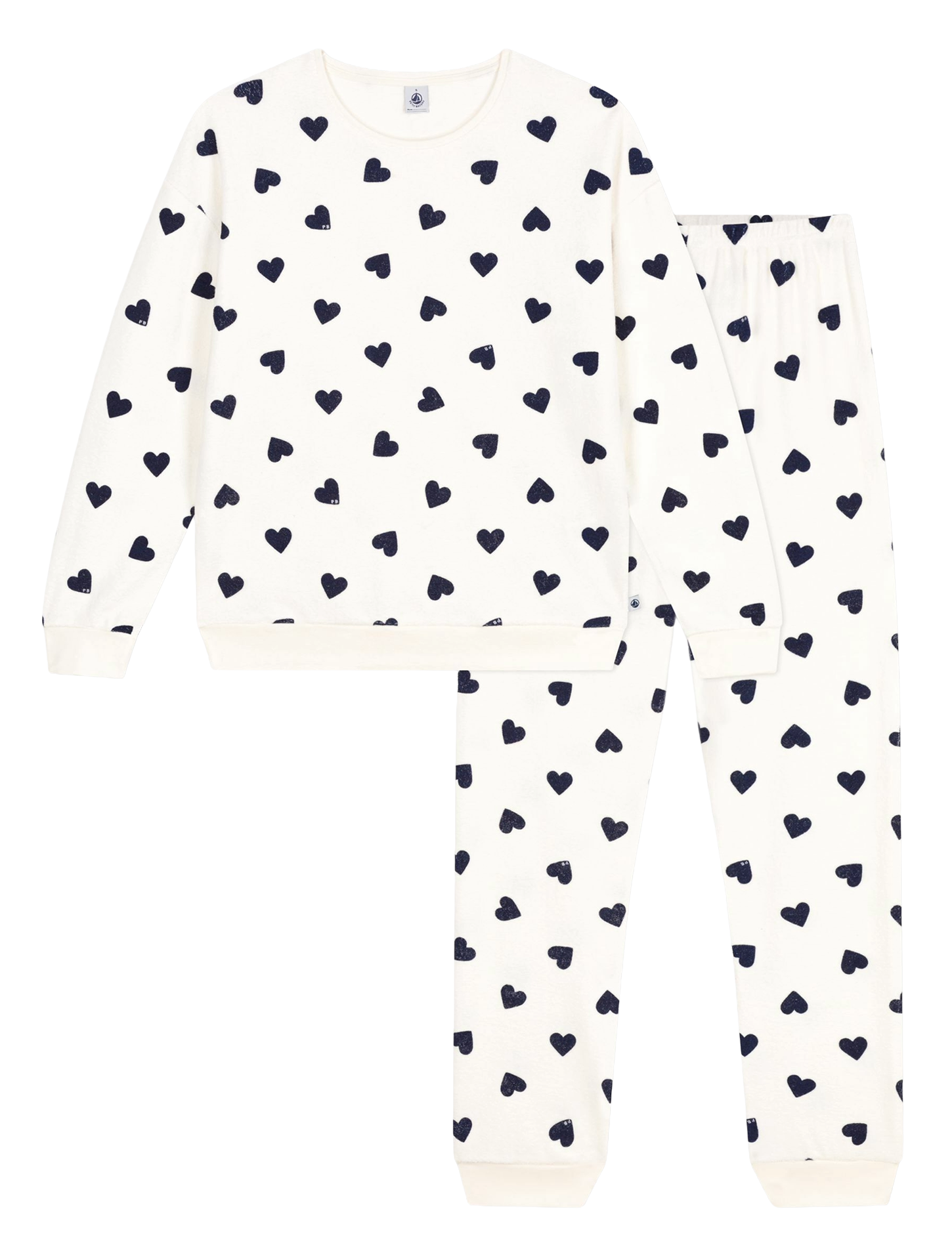 Herz-Muster Pyjama-Set PETIT BATEAU Beige