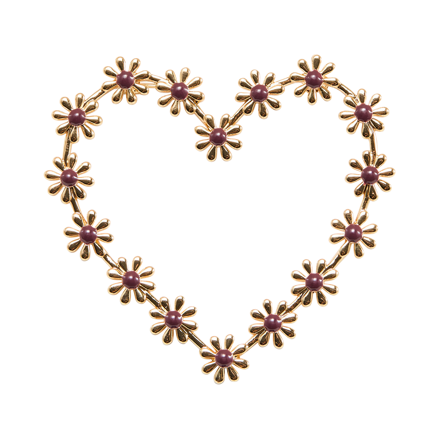 Broche coeur fantaisie DES PETITS HAUTS Doré