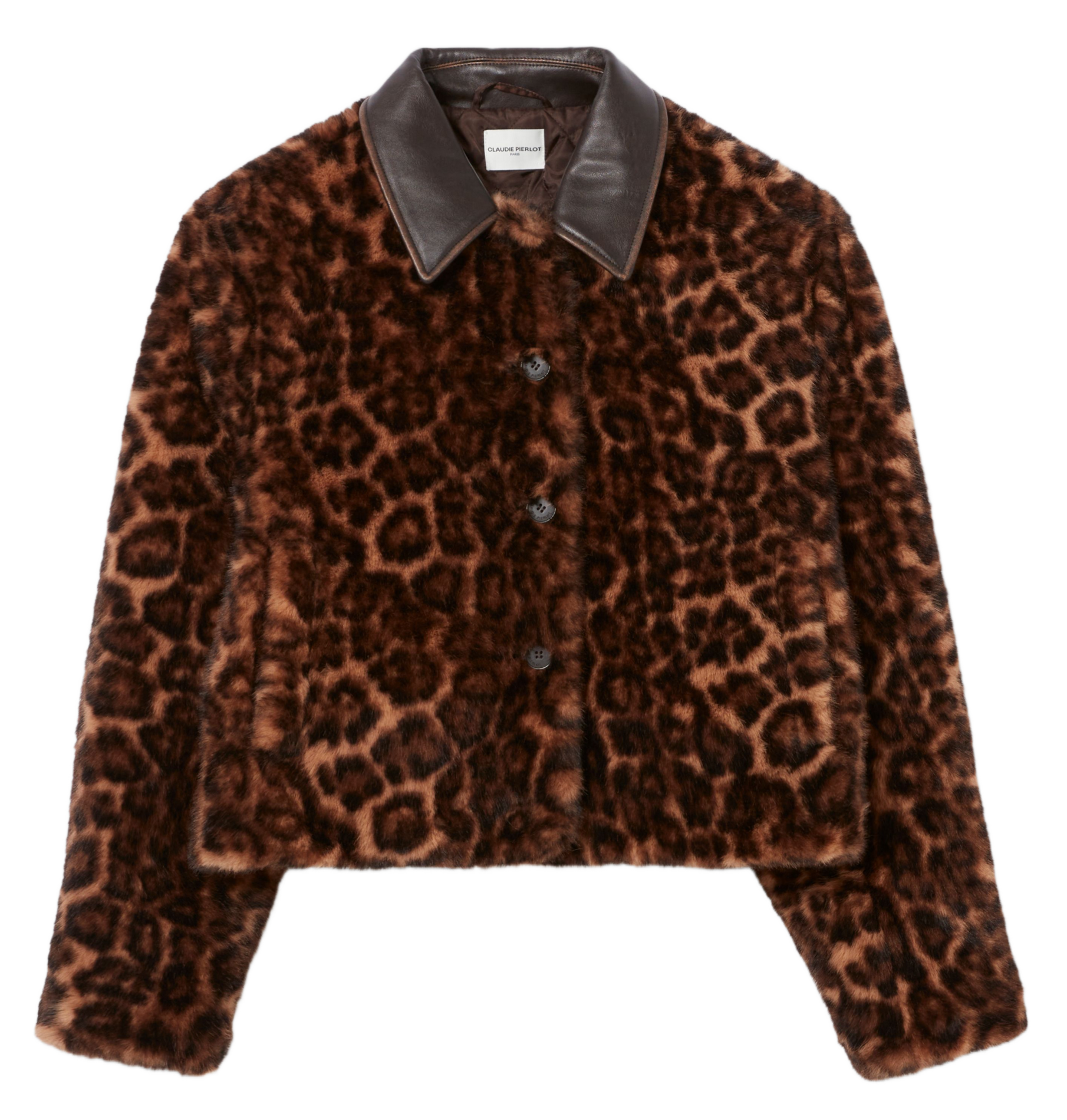 Veste col classique léopard CLAUDIE PIERLOT Multicolore