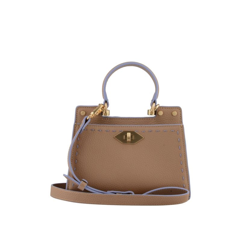 Handbag - cowhide leather POURCHET Brown
