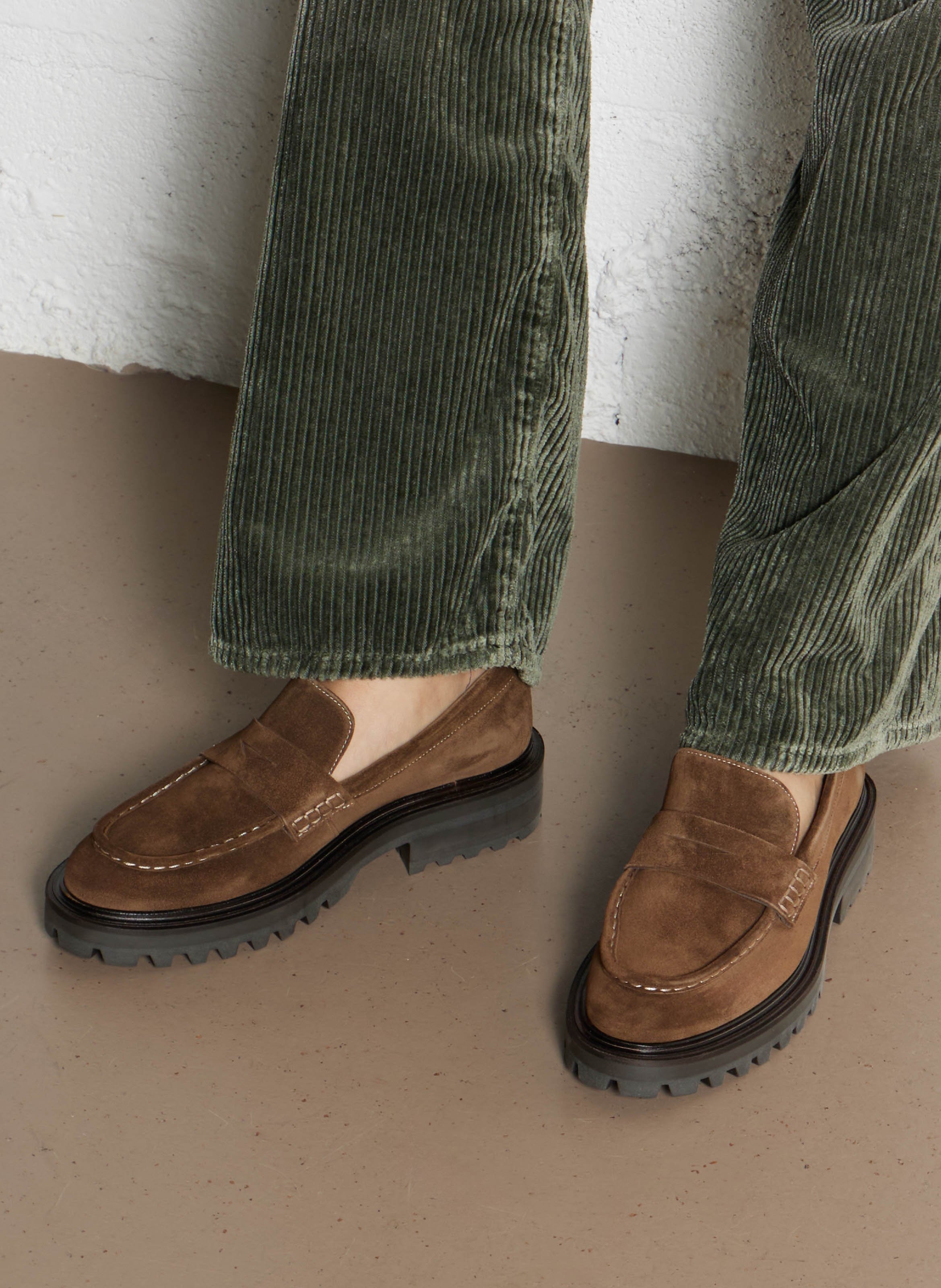 Effen suède leren mocassins BILLI BI Bruin