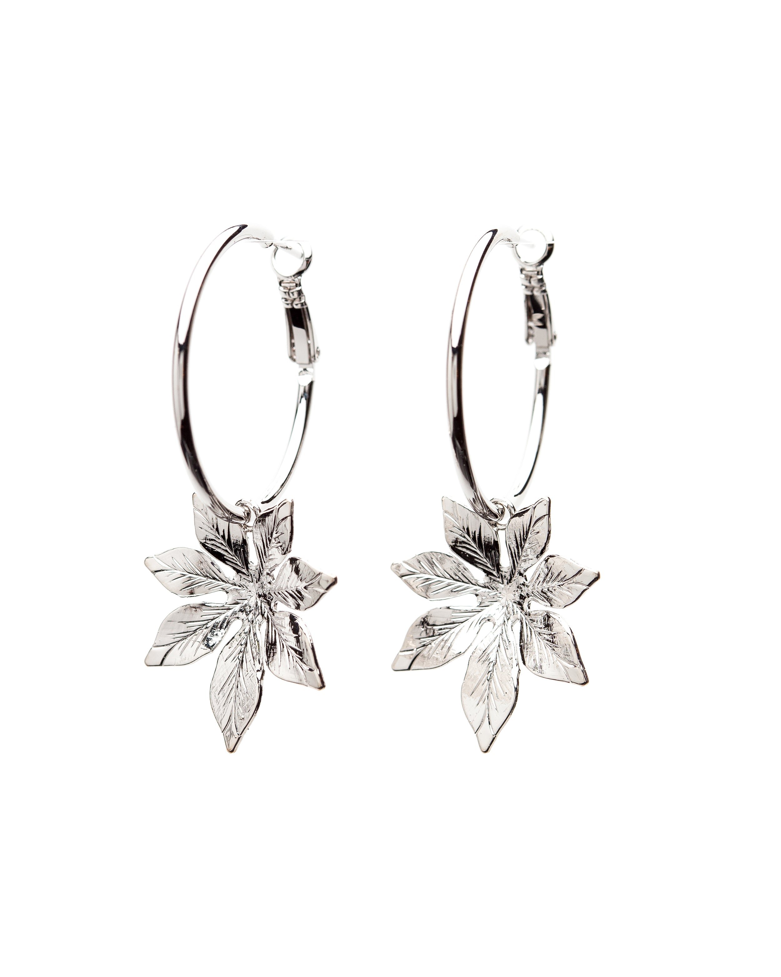 HESPÉRIS - small silver-plated flower hoop earrings MONSIEUR SIMONE Silver